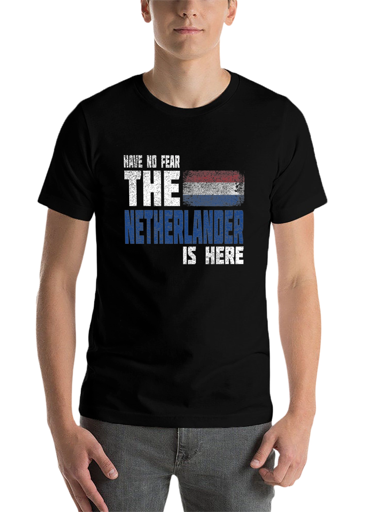Black Have No Fear The Netherlander is Here T-Shirt view 7