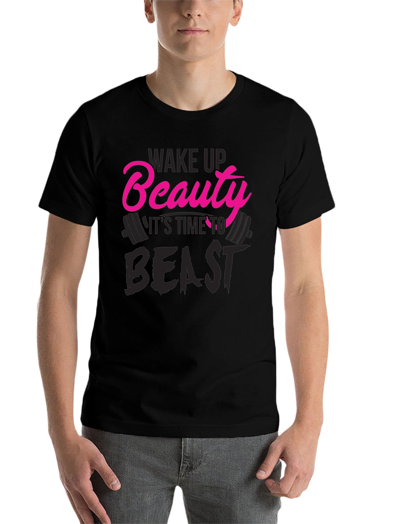 Black Wake Up Beauty, It's Time to Beast T-Shirt view 7