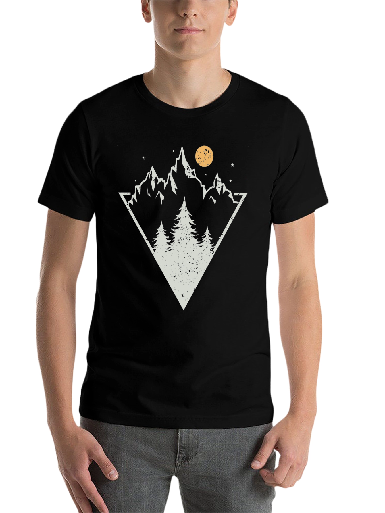 Black Mountain Triangle Graphic T-Shirt view 7