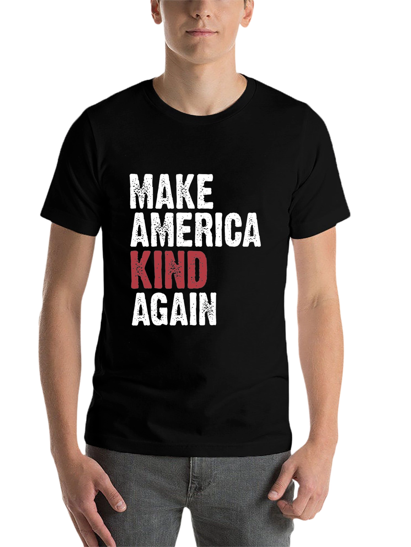 Black Make America Kind Again Black Graphic T-Shirt view 7