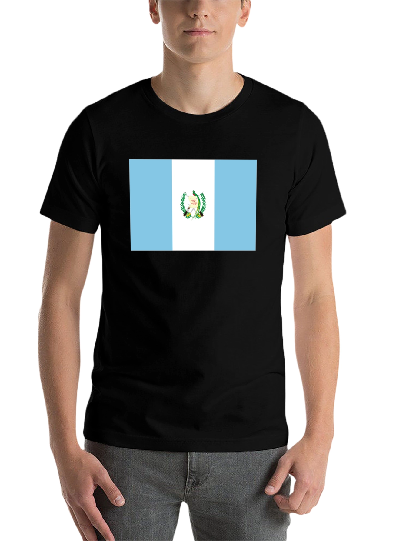 Black Guatemala Flag T-Shirt - Black Tee view 7