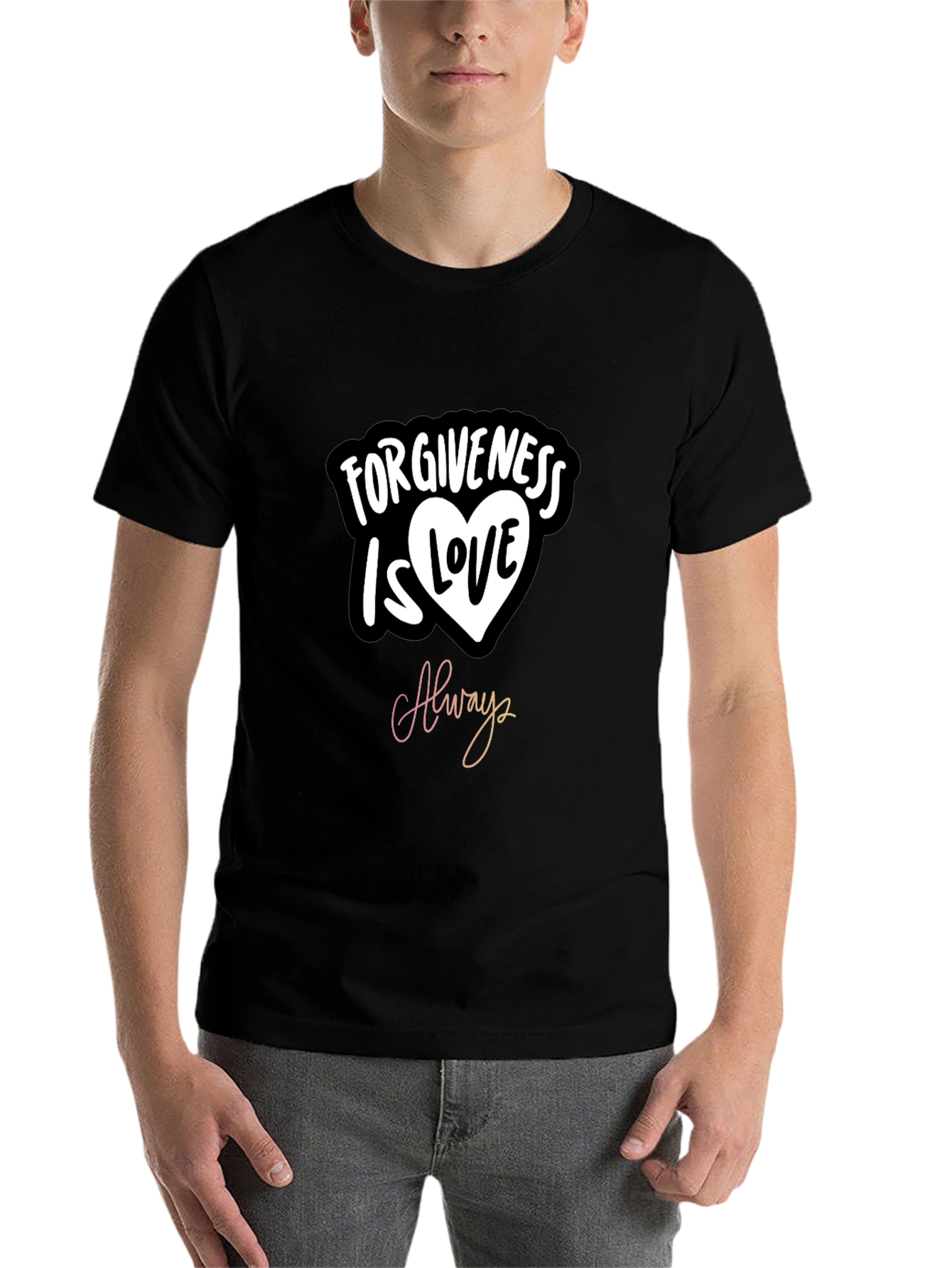 Black Forgiveness is Love Always Graphic T-Shirt view 7
