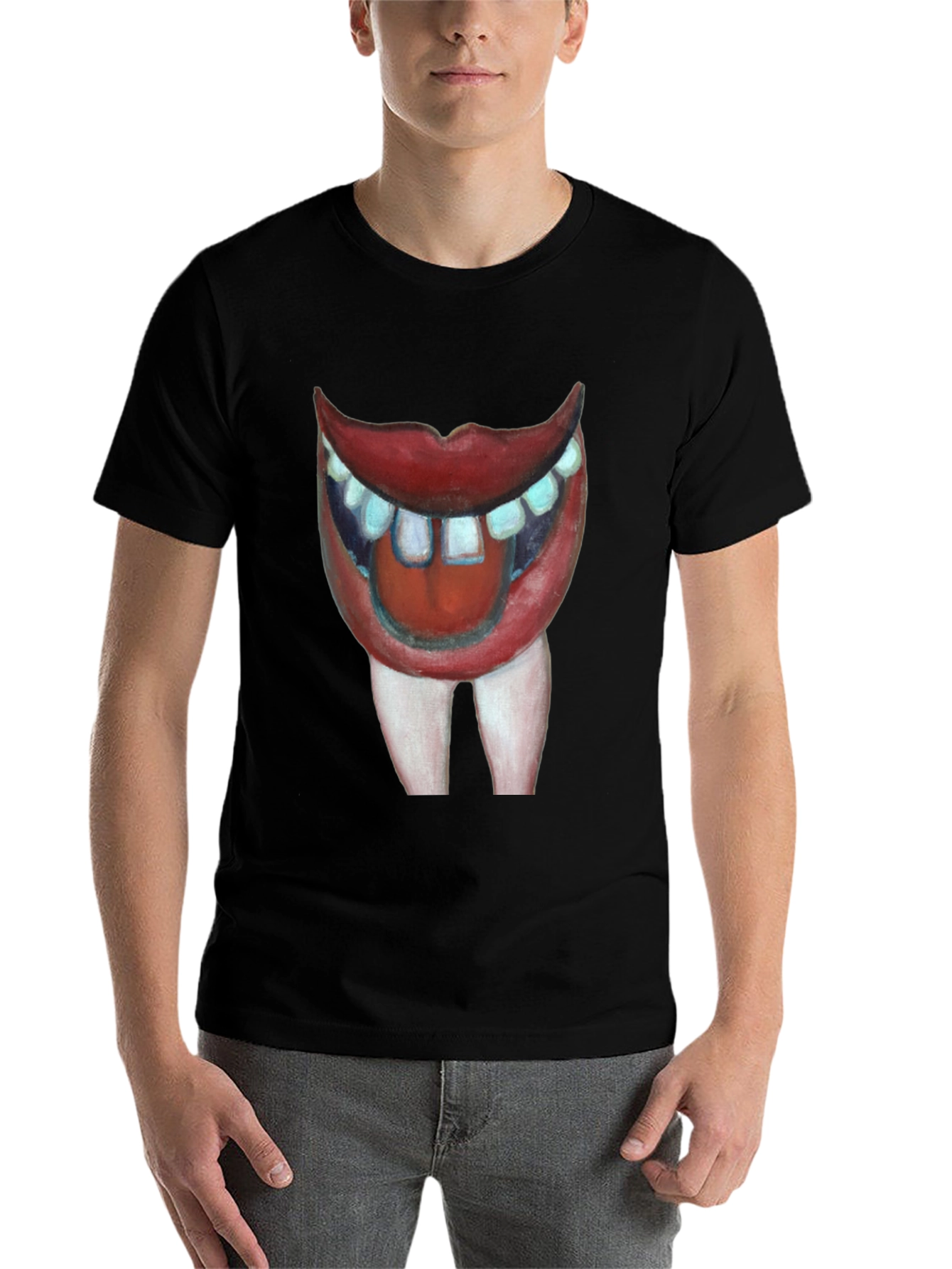 Black Funny Mouth T-Shirt view 7
