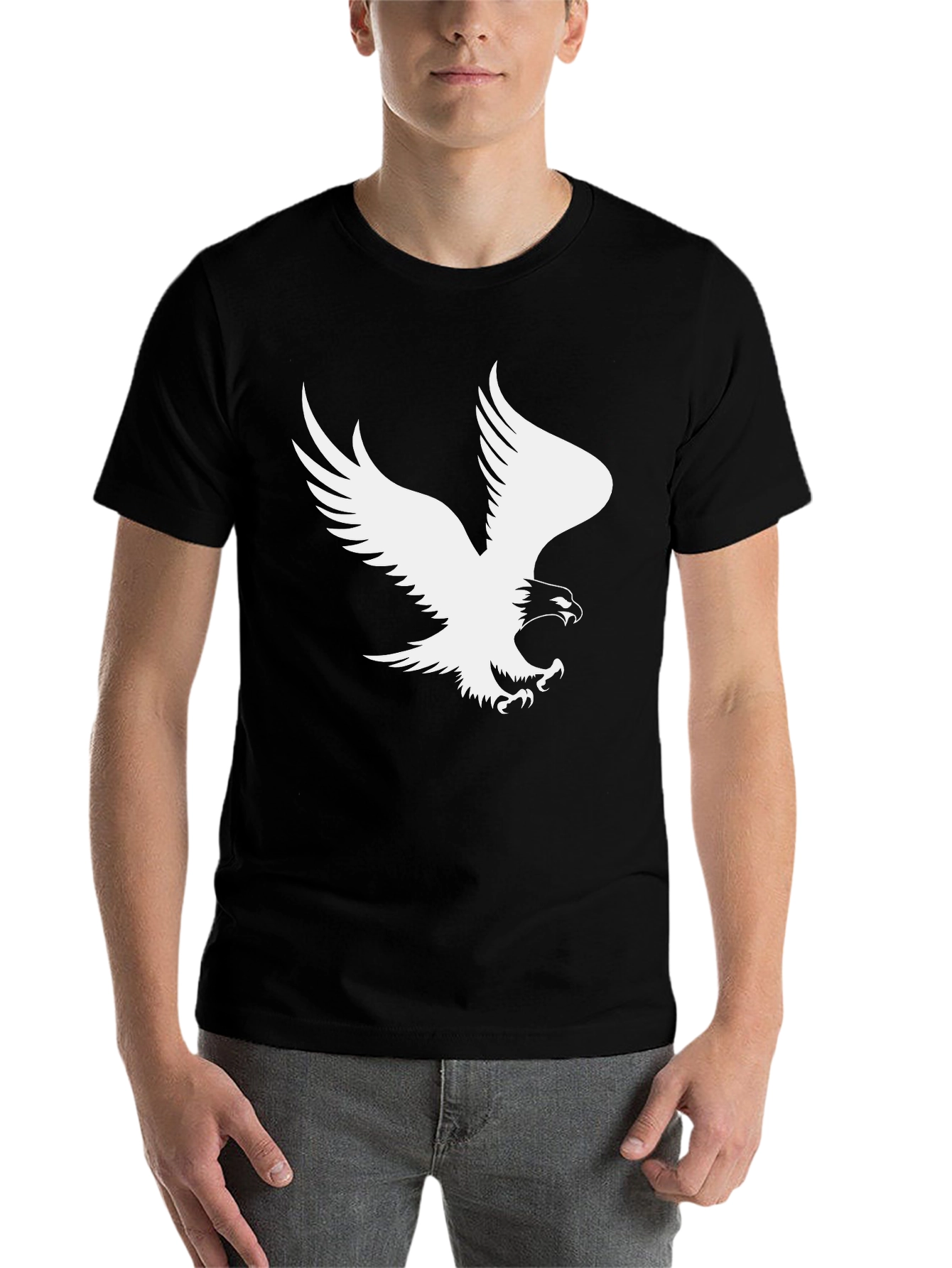 Black Eagle Graphic Print Black T-Shirt view 7