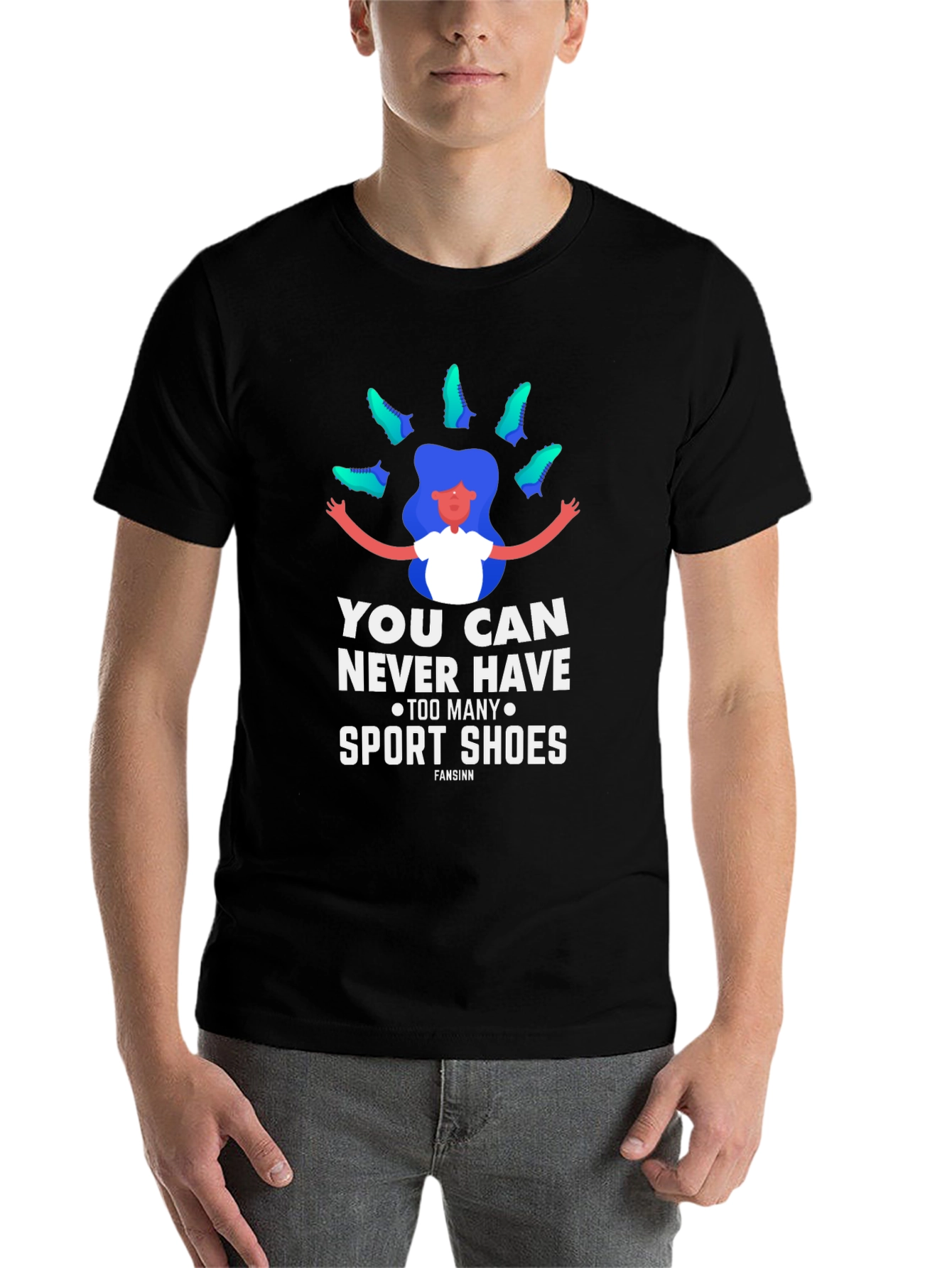 Black Sport Shoes Lover Graphic Tee view 7