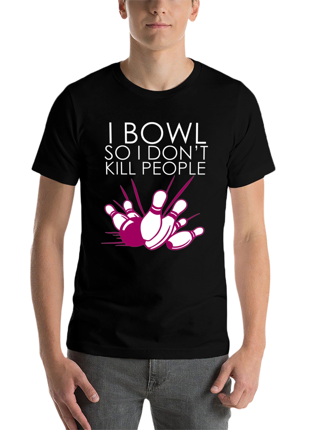 Black I Bowl So I Don't Kill People Graphic Tee view 7
