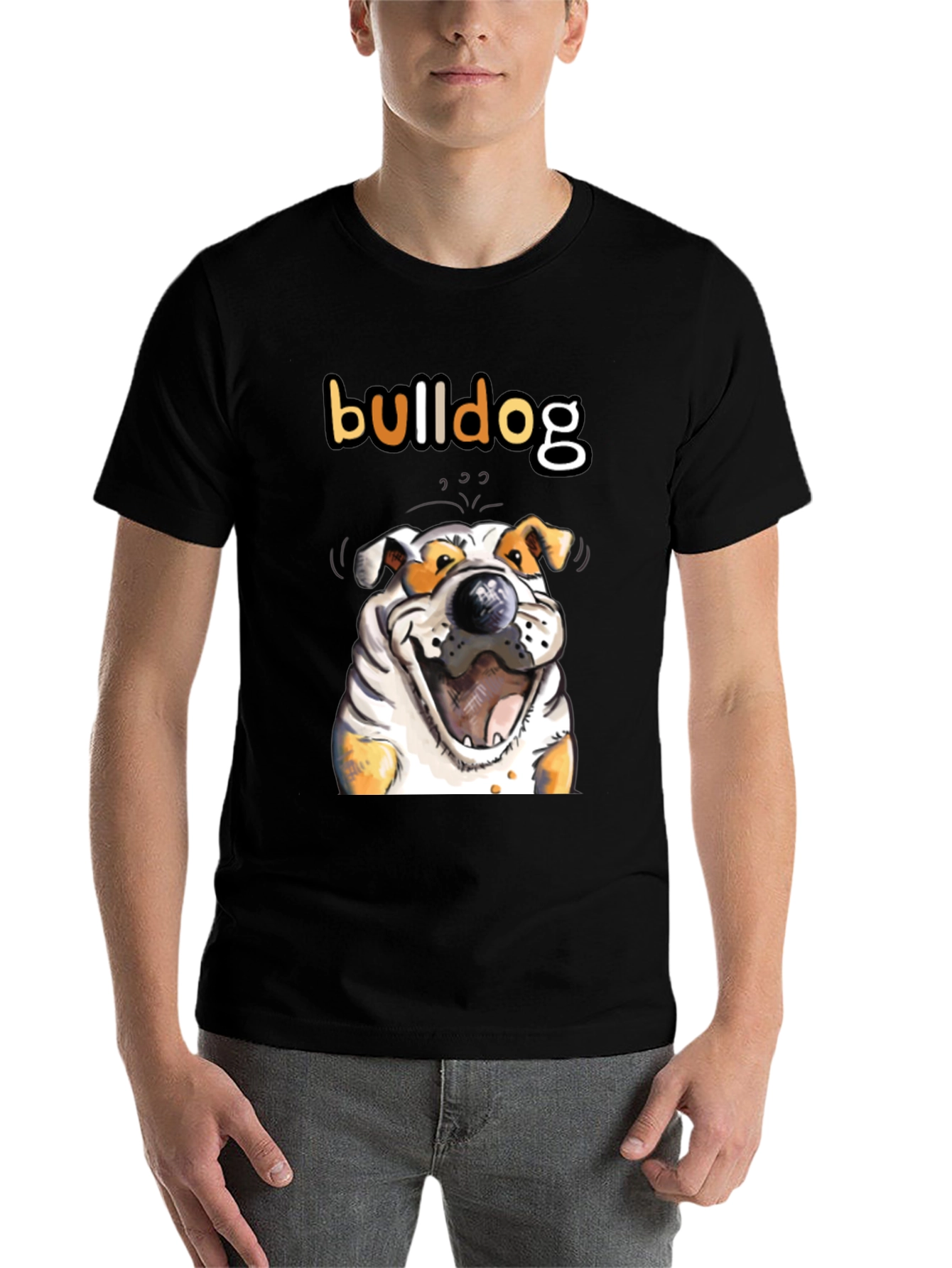 Black Bulldog Graphic Tee - Unisex Cotton T-Shirt view 7