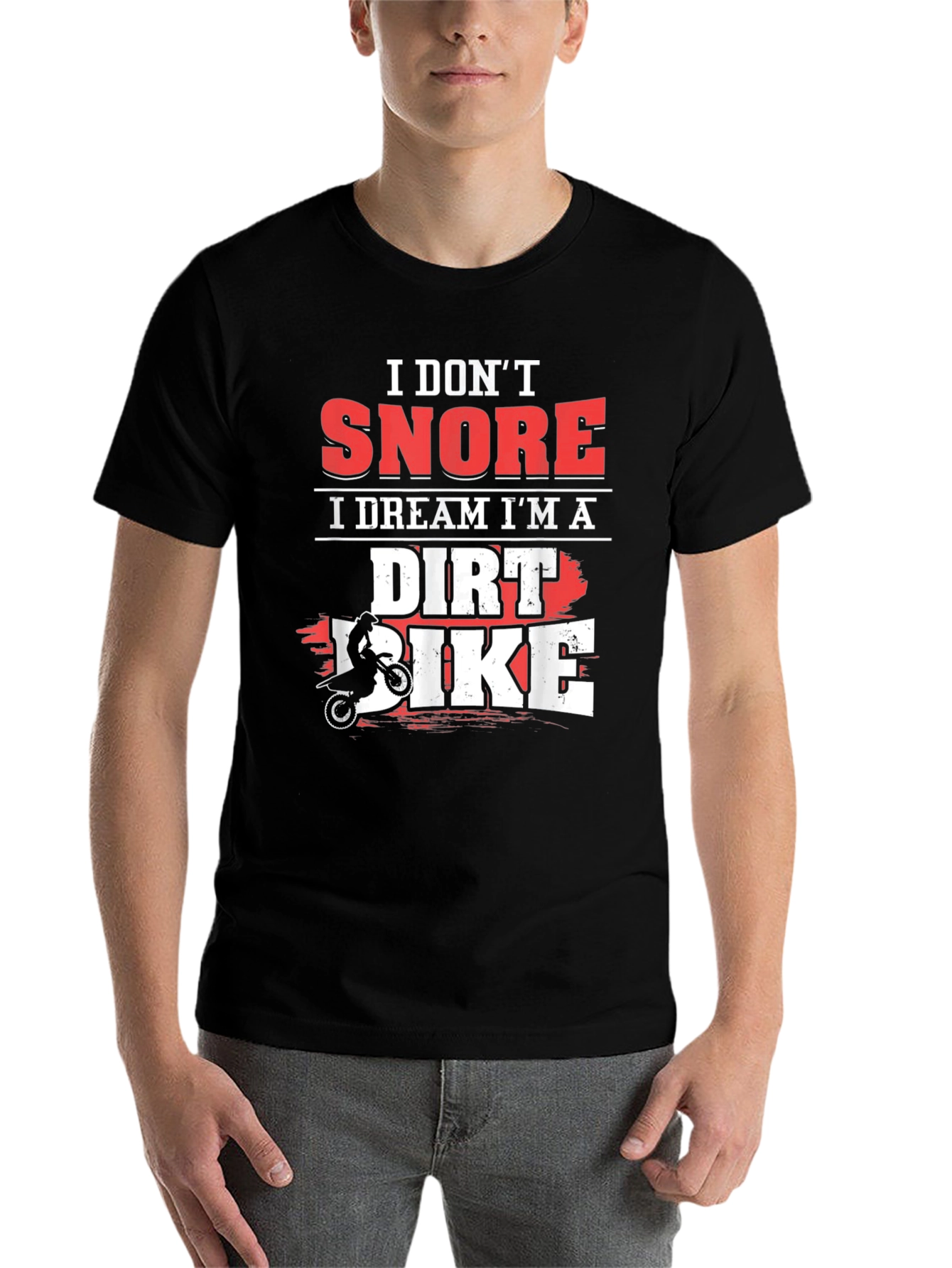Black I Don't Snore I Dream I'm A Dirt Bike T-Shirt view 7