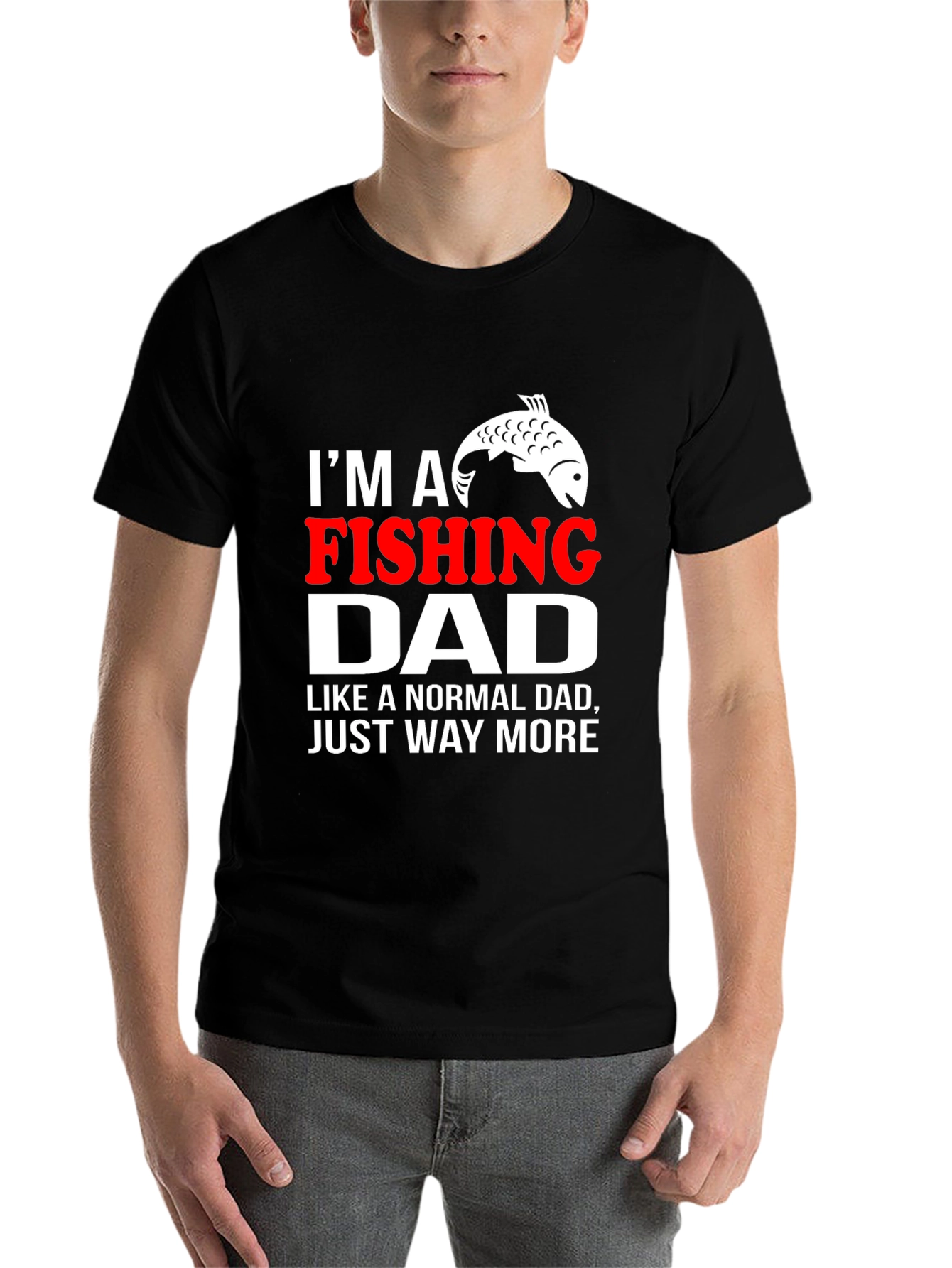 Black Fishing Dad T-Shirt - Novelty Graphic Tee view 7
