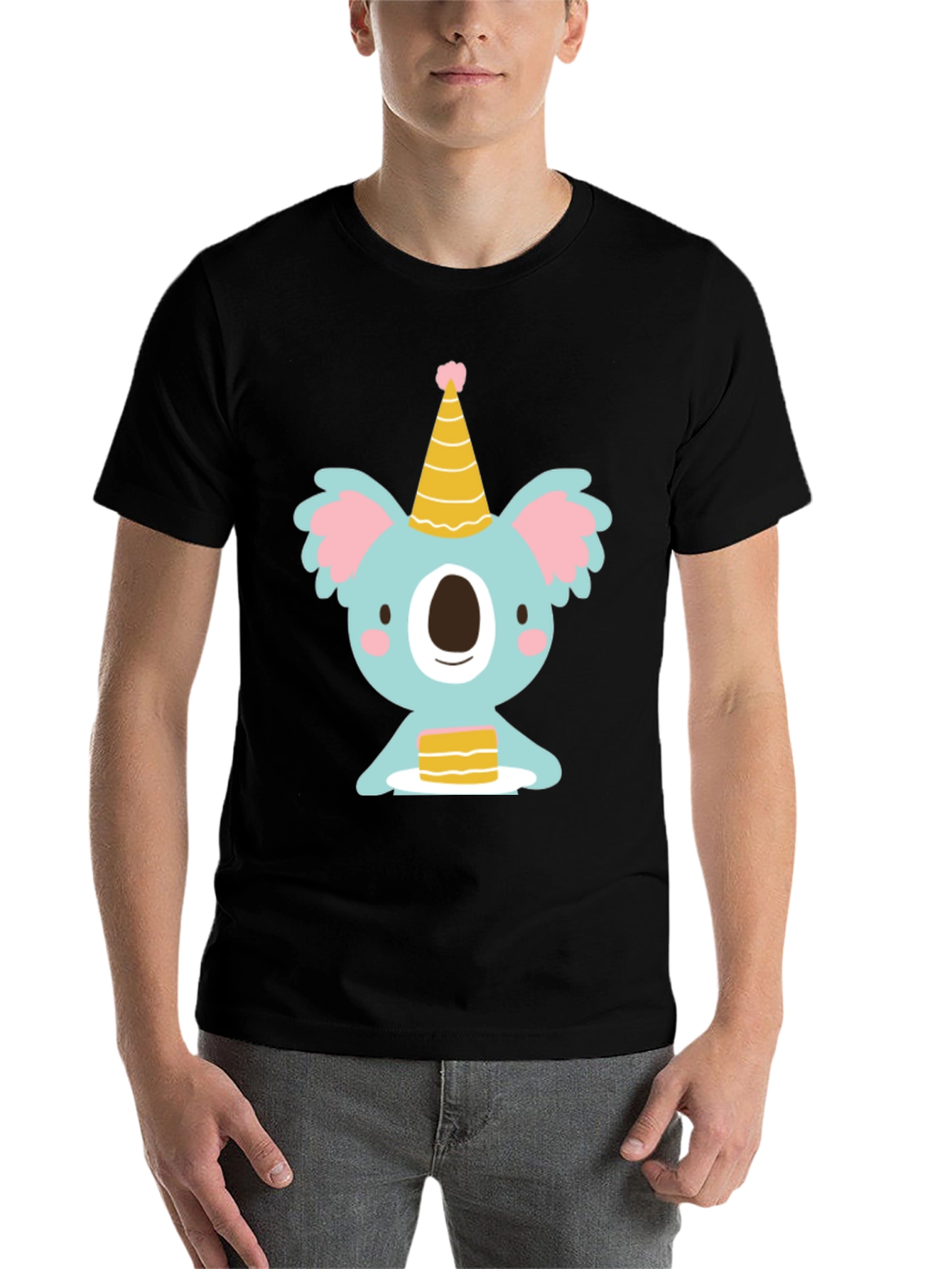 Black Koala Birthday Party T-Shirt - Cute Cartoon Tee view 7