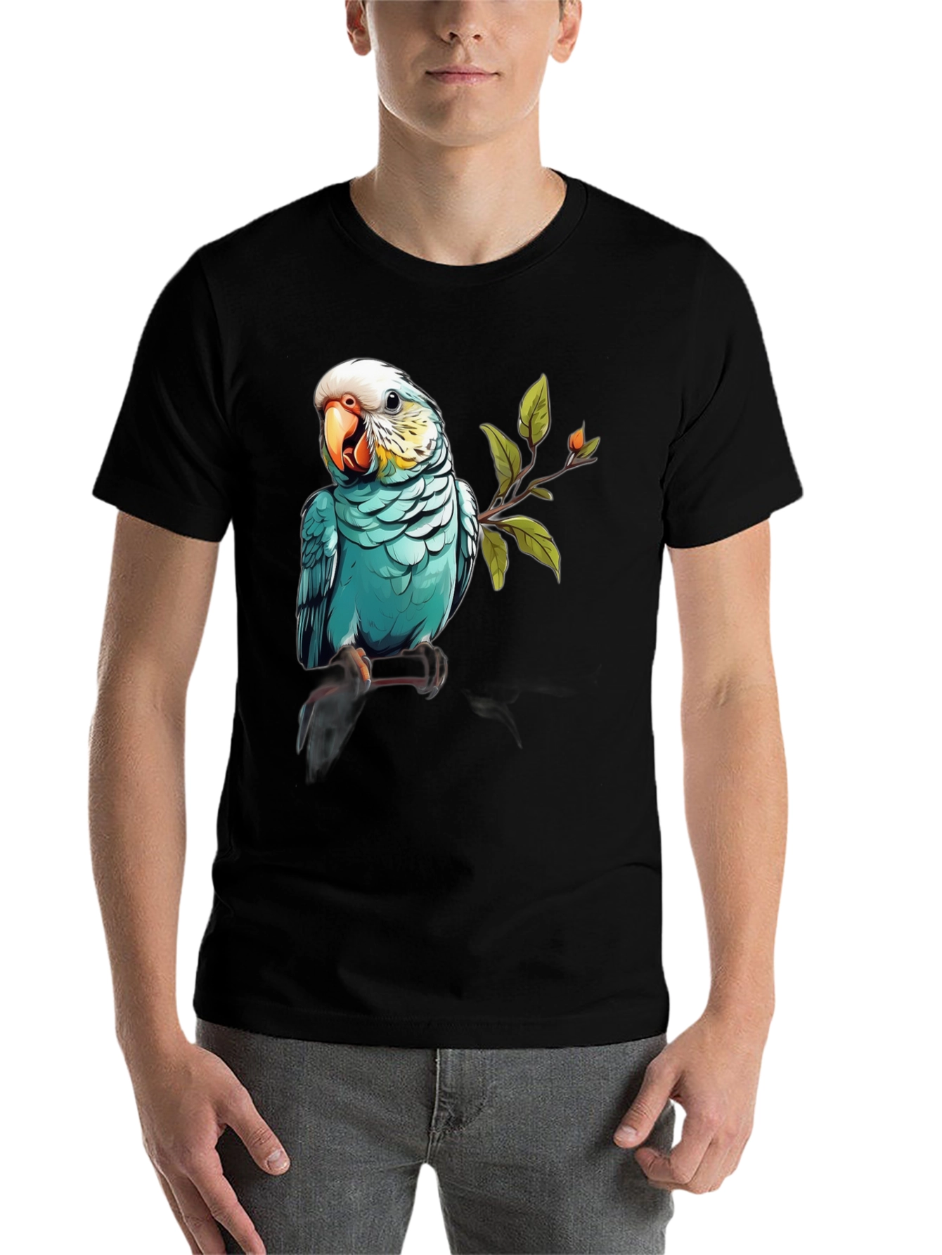 Black Parrot Graphic Black T-Shirt view 7