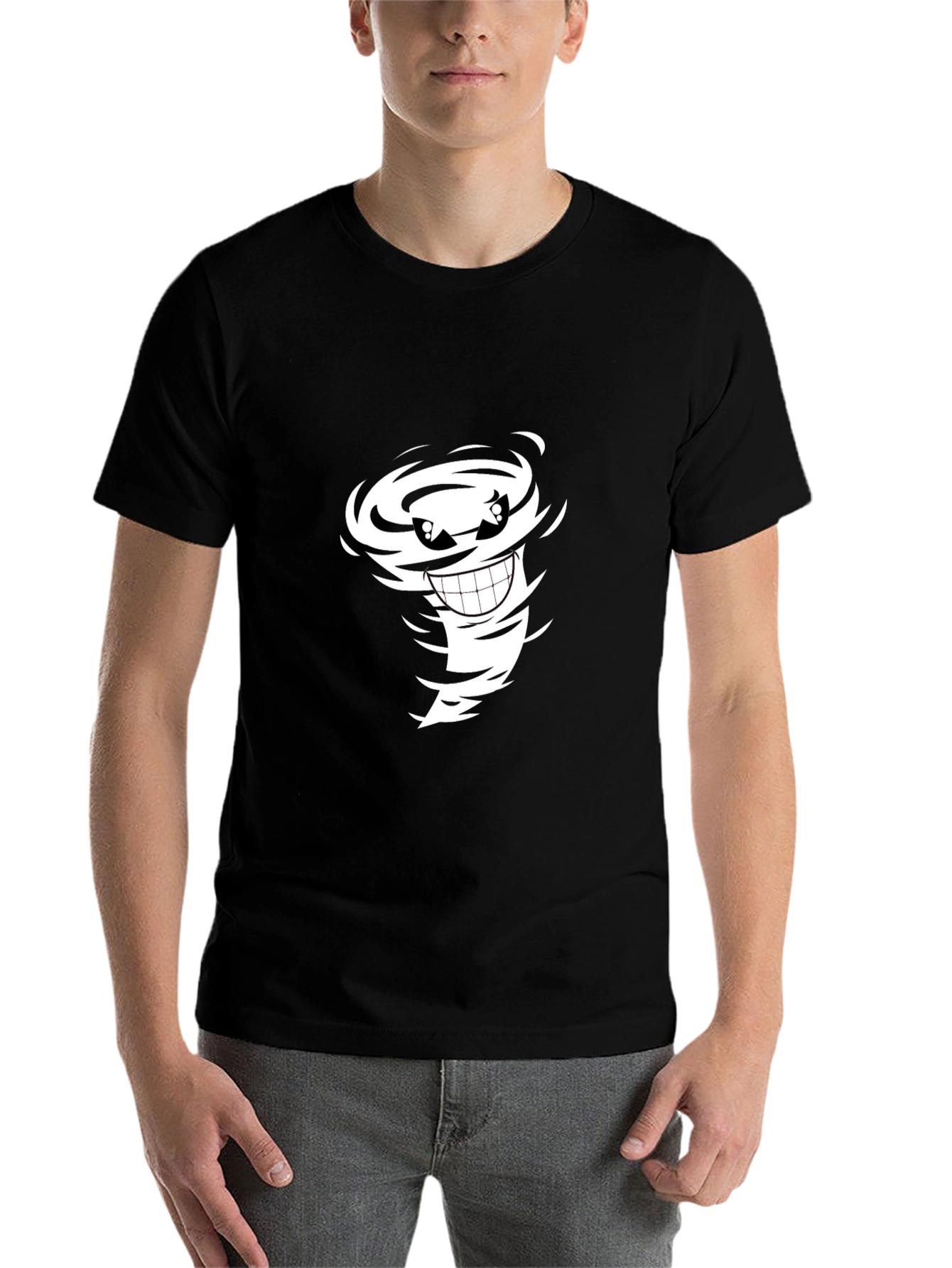 Black Cartoon Tornado Graphic Black Tee view 7