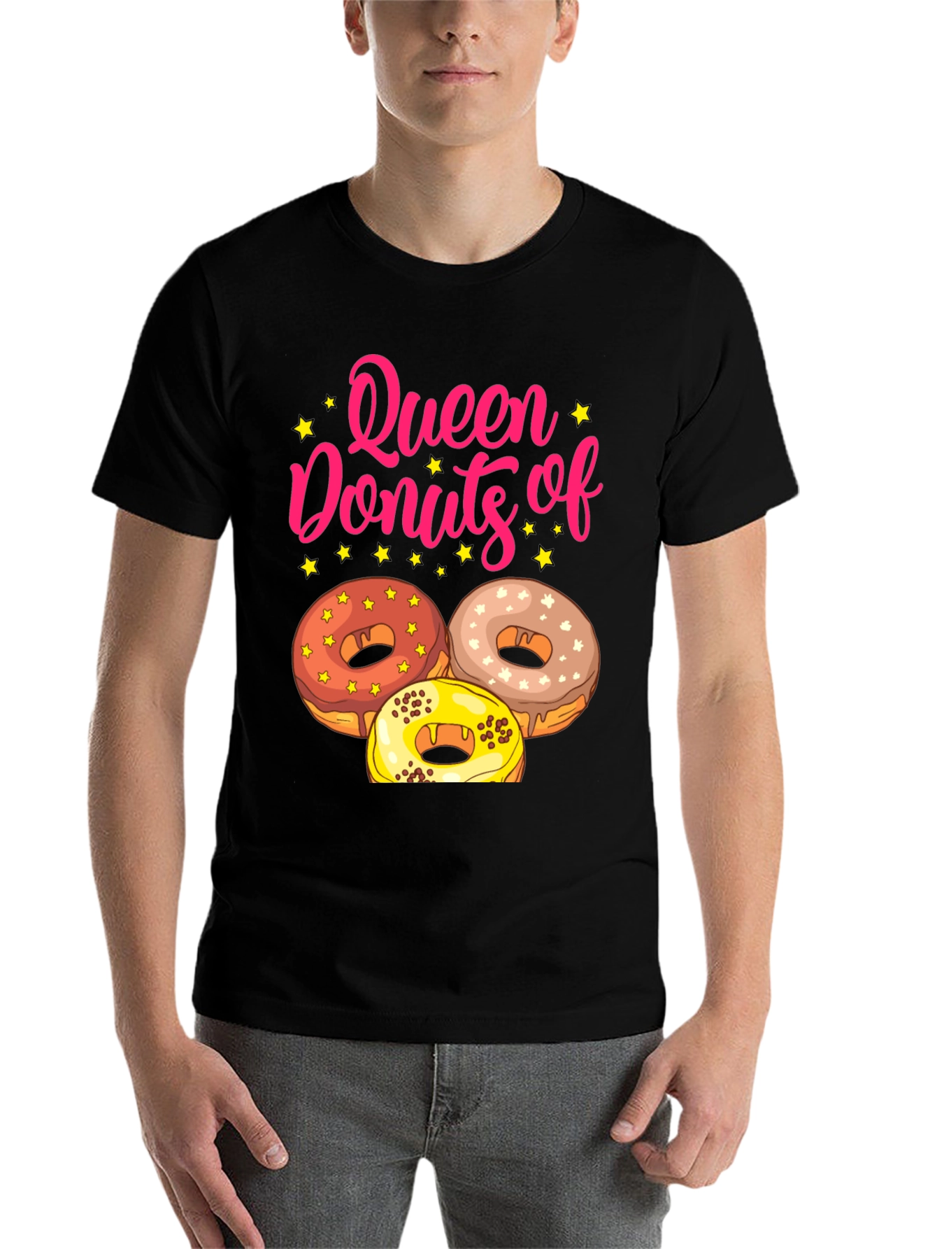 Black Queen of Donuts T-Shirt Funny Dessert Tee view 7