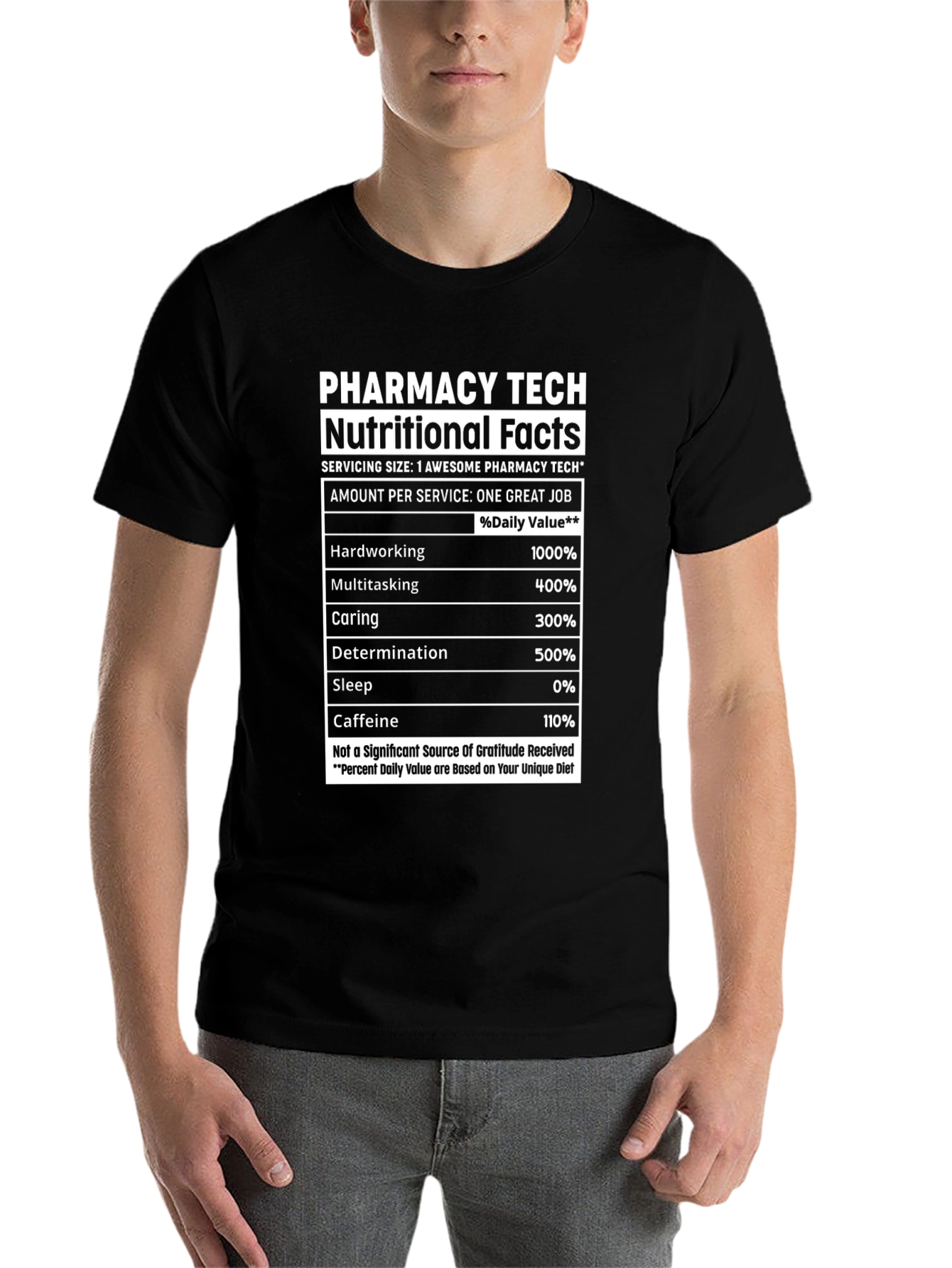 Black Pharmacy Tech Nutritional Facts T-Shirt view 7