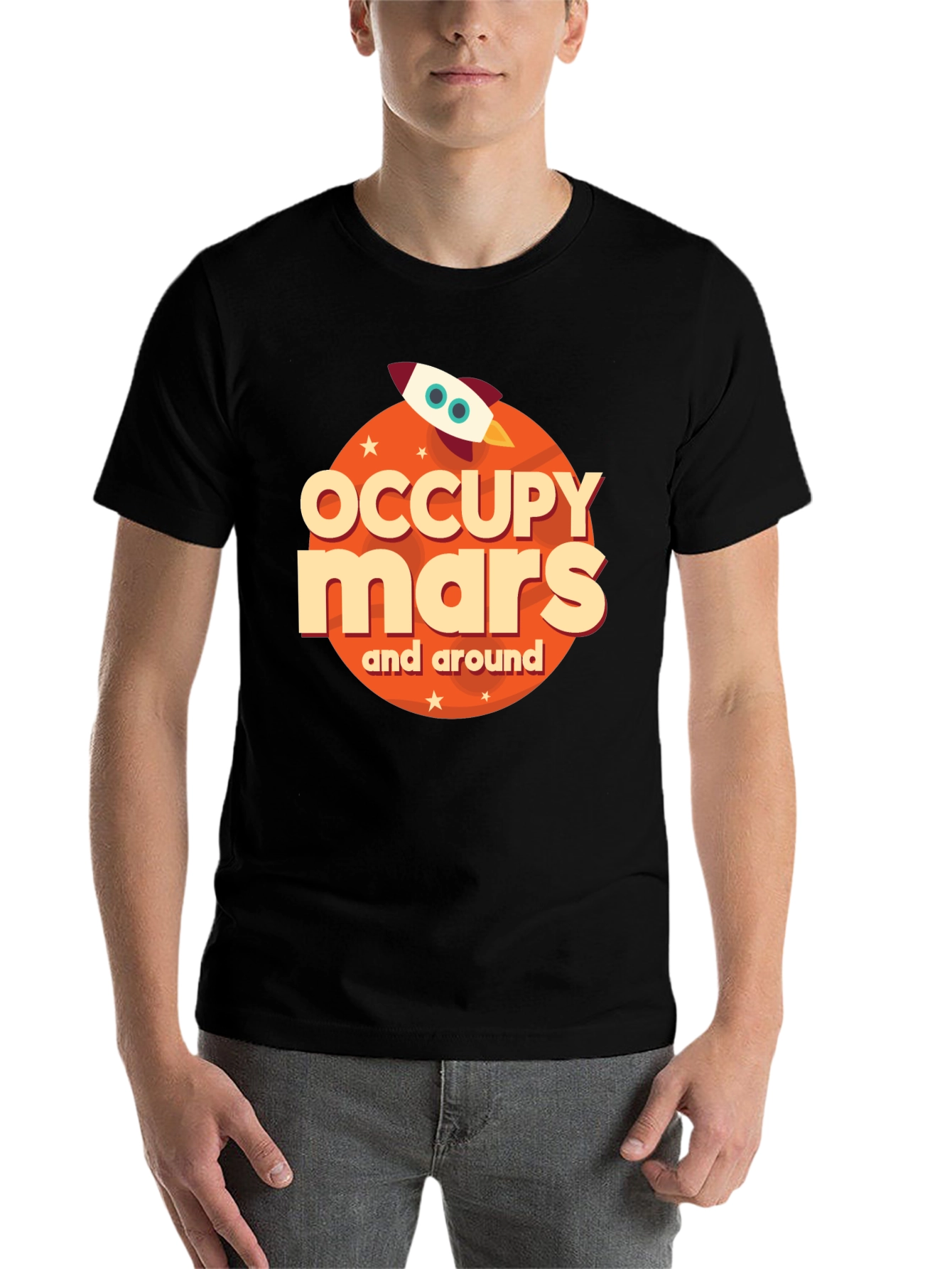 Black Occupy Mars Graphic Tee view 7