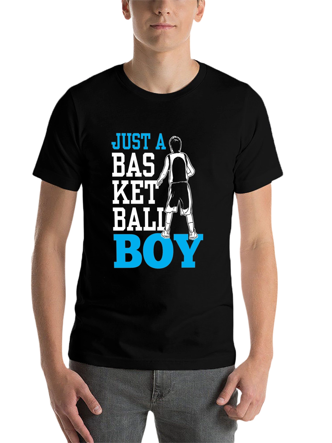 Black Basketball Boy T-Shirt - Fun Graphic Tee view 7