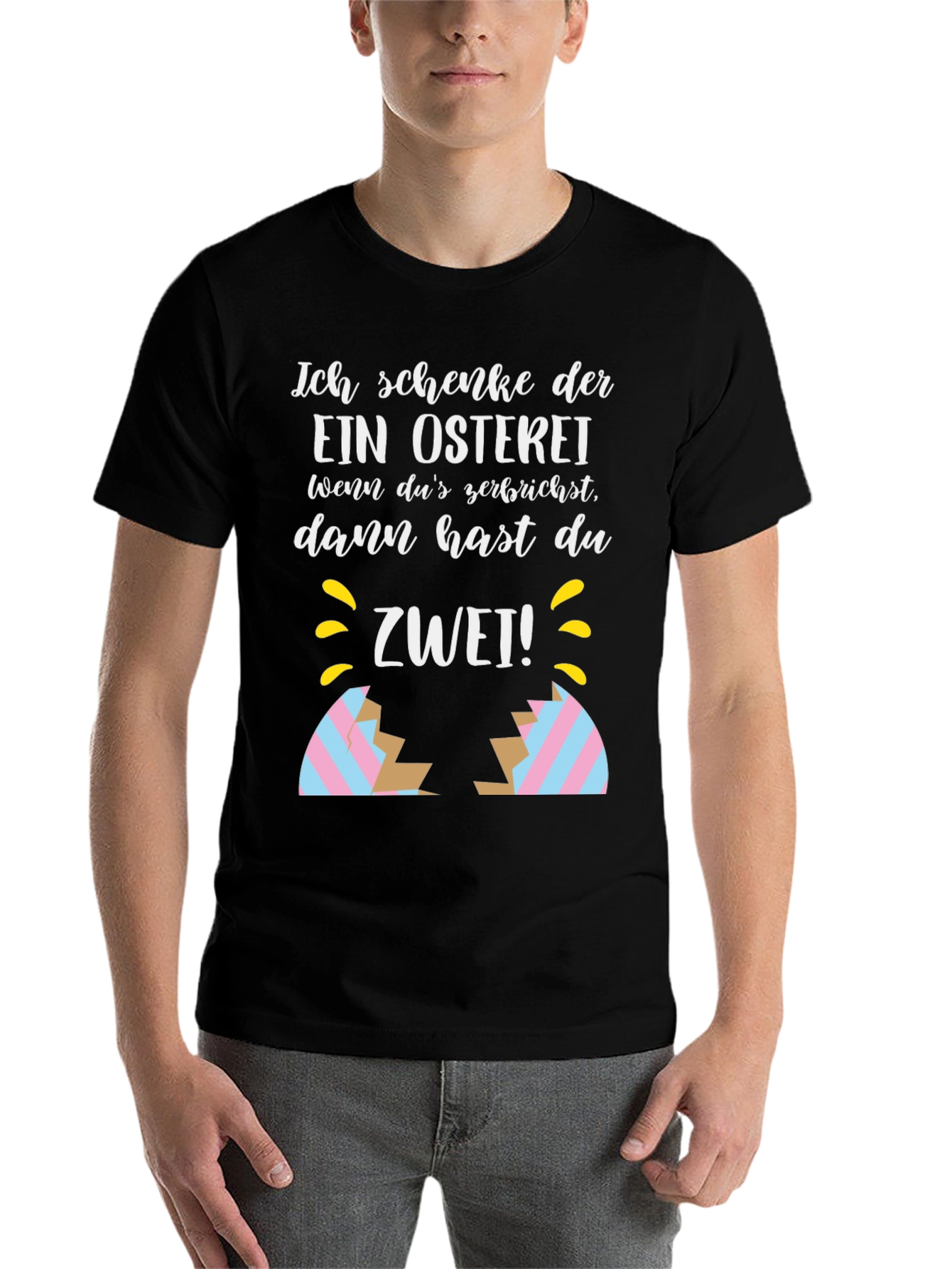 Black Funny Easter Egg Cracked Shirt: Ich Schenke Dir view 7