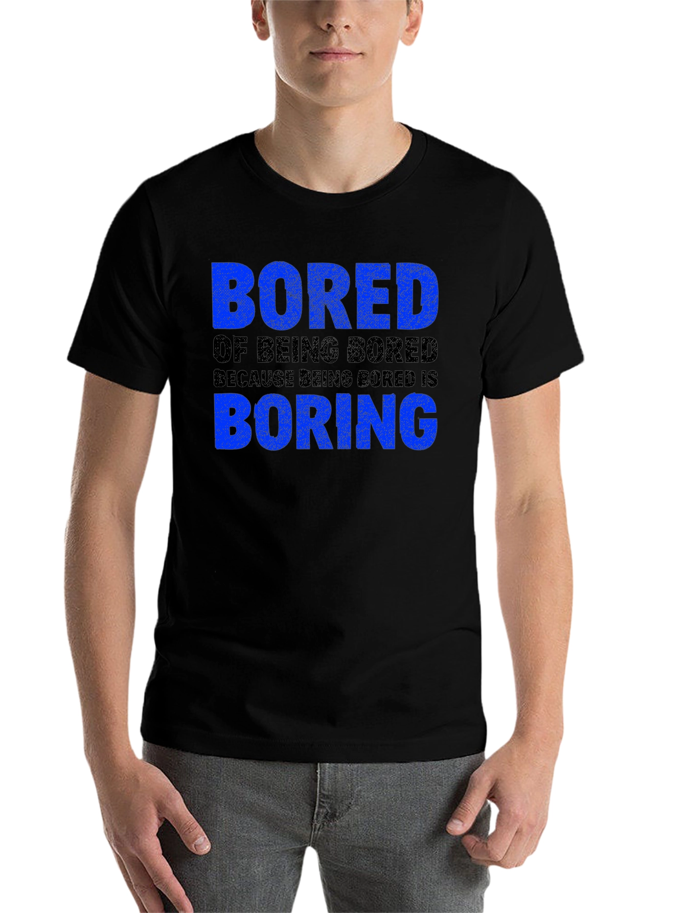 Black Bored of Being Bored T-Shirt view 7