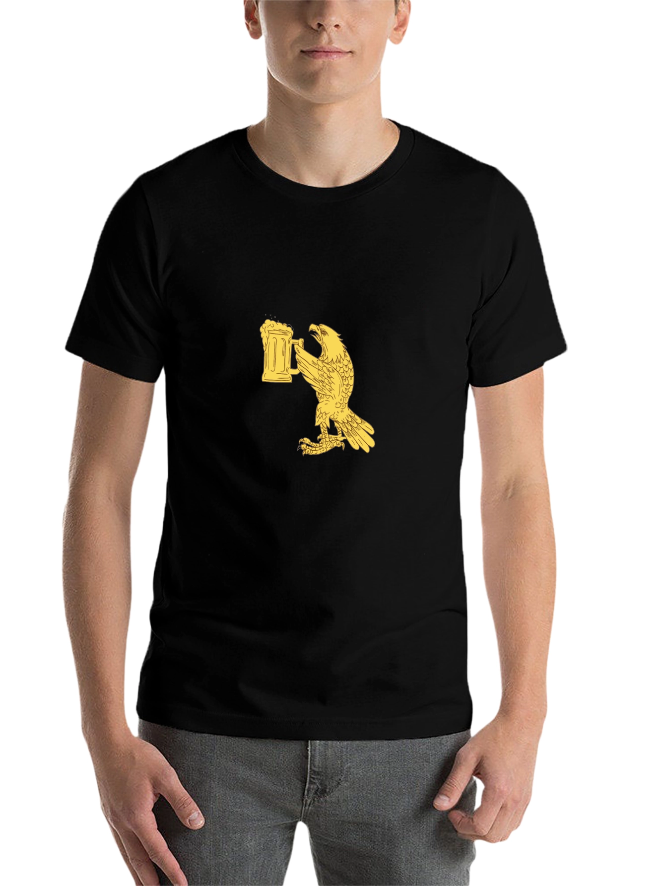 Black Eagle Beer Stein Graphic Tee - Black T-Shirt view 7