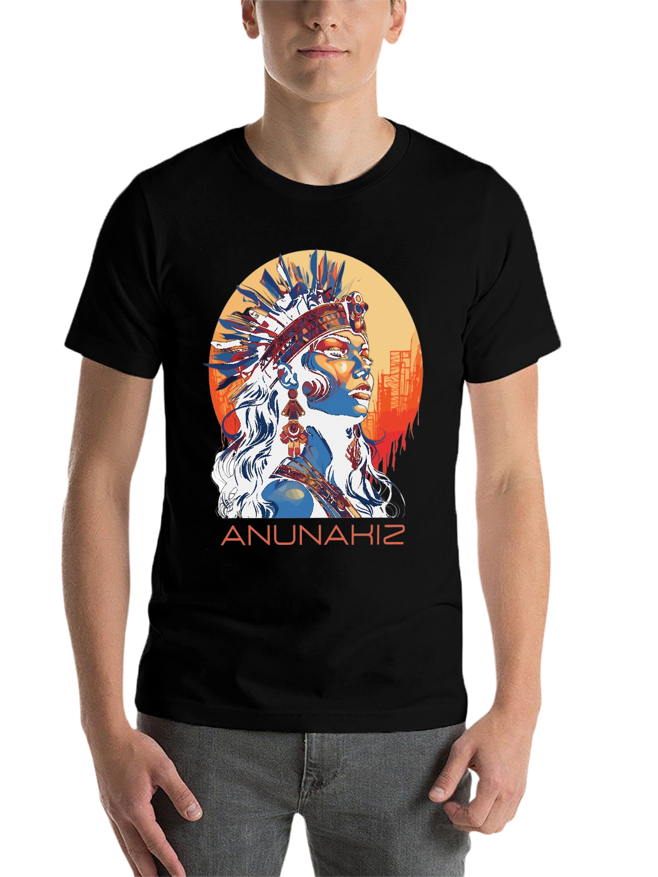 Black Anunnakiz Native American T-Shirt view 7
