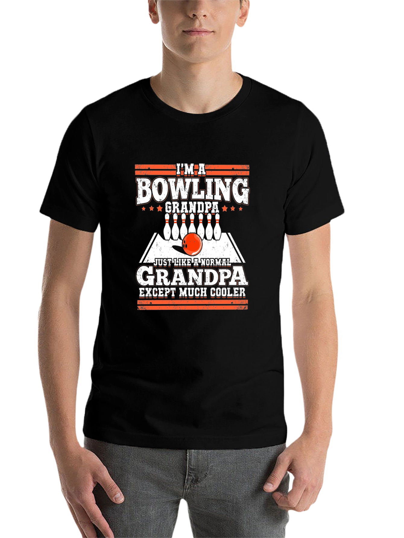 Bowling Grandpa T-Shirt - Cool Grandfather Gift - 7