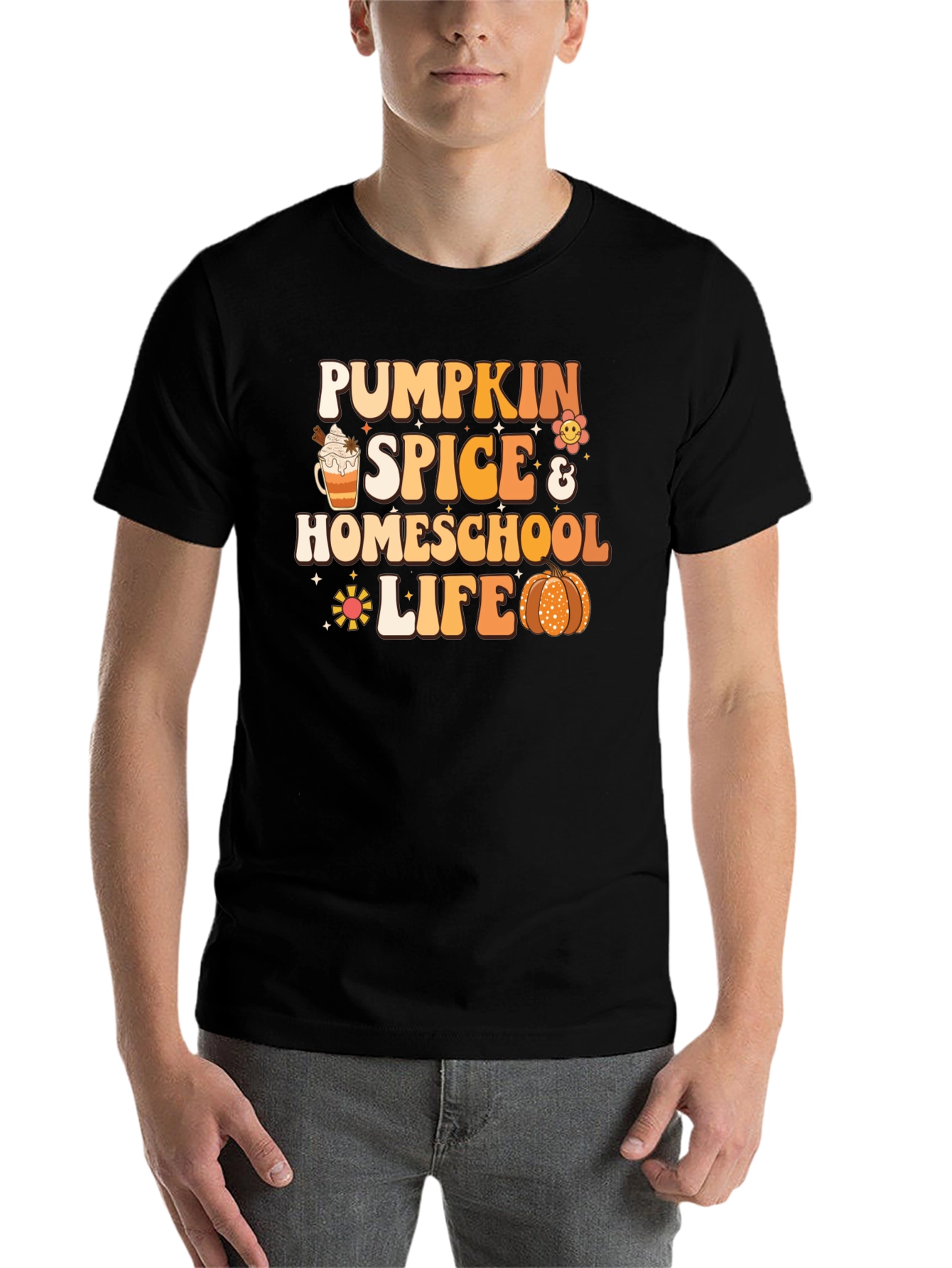 Pumpkin Spice Homeschool Life Black T-Shirt - 7