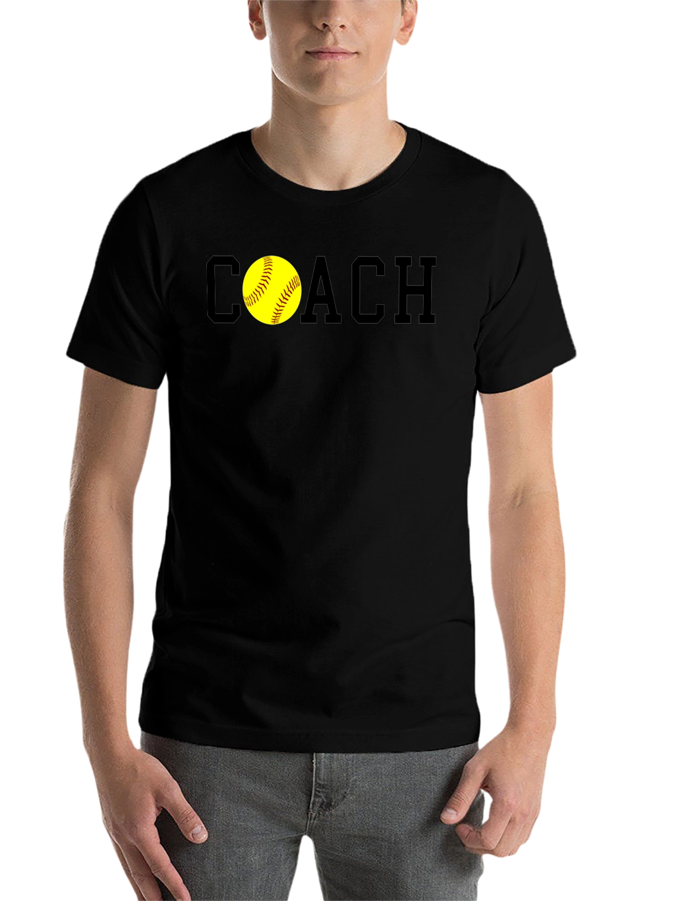 Black Softball Coach T-Shirt - Stylish & Comfortable view 7