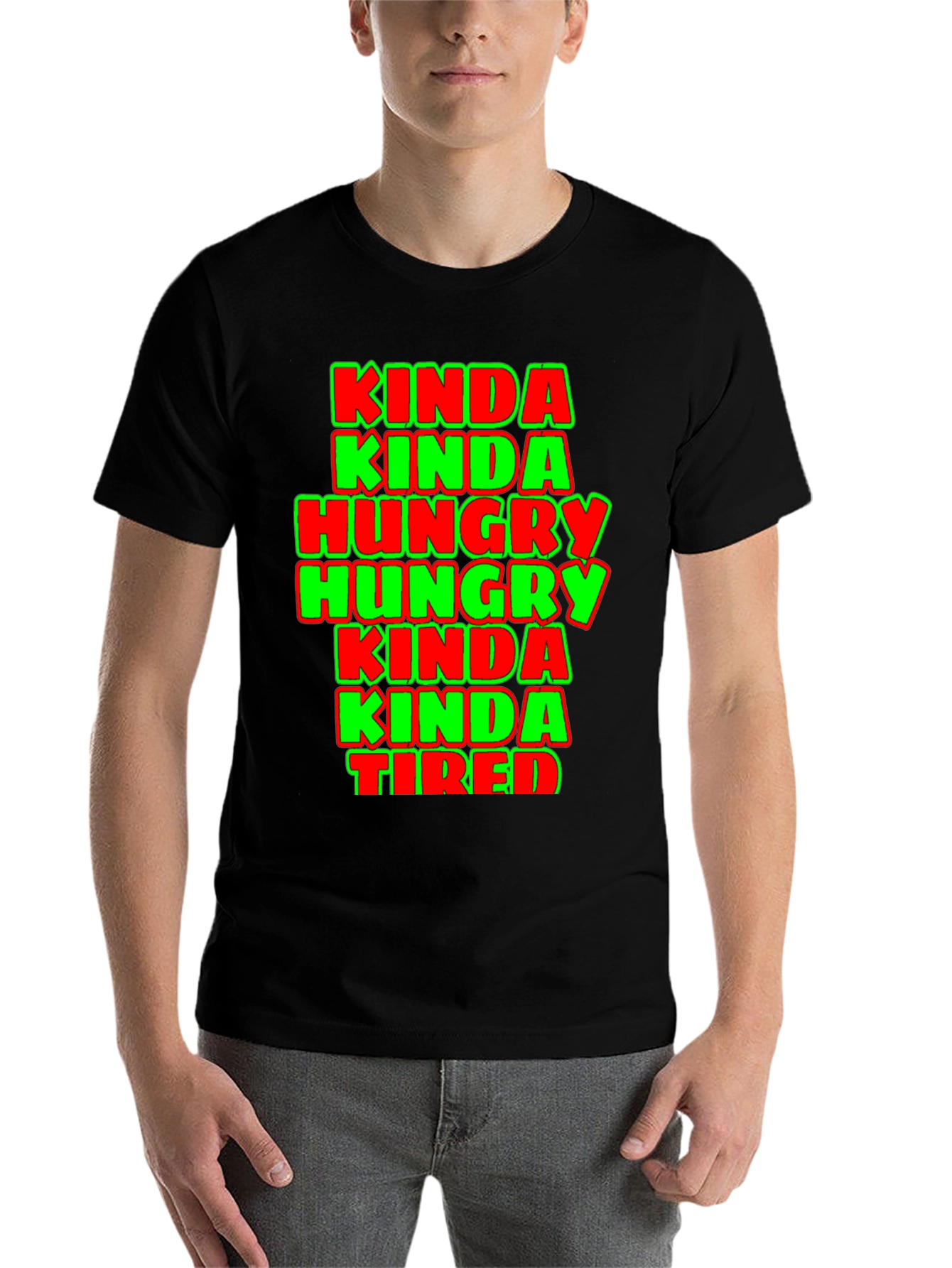 Black Kinda Hungry Kinda Tired Graphic Tee view 7