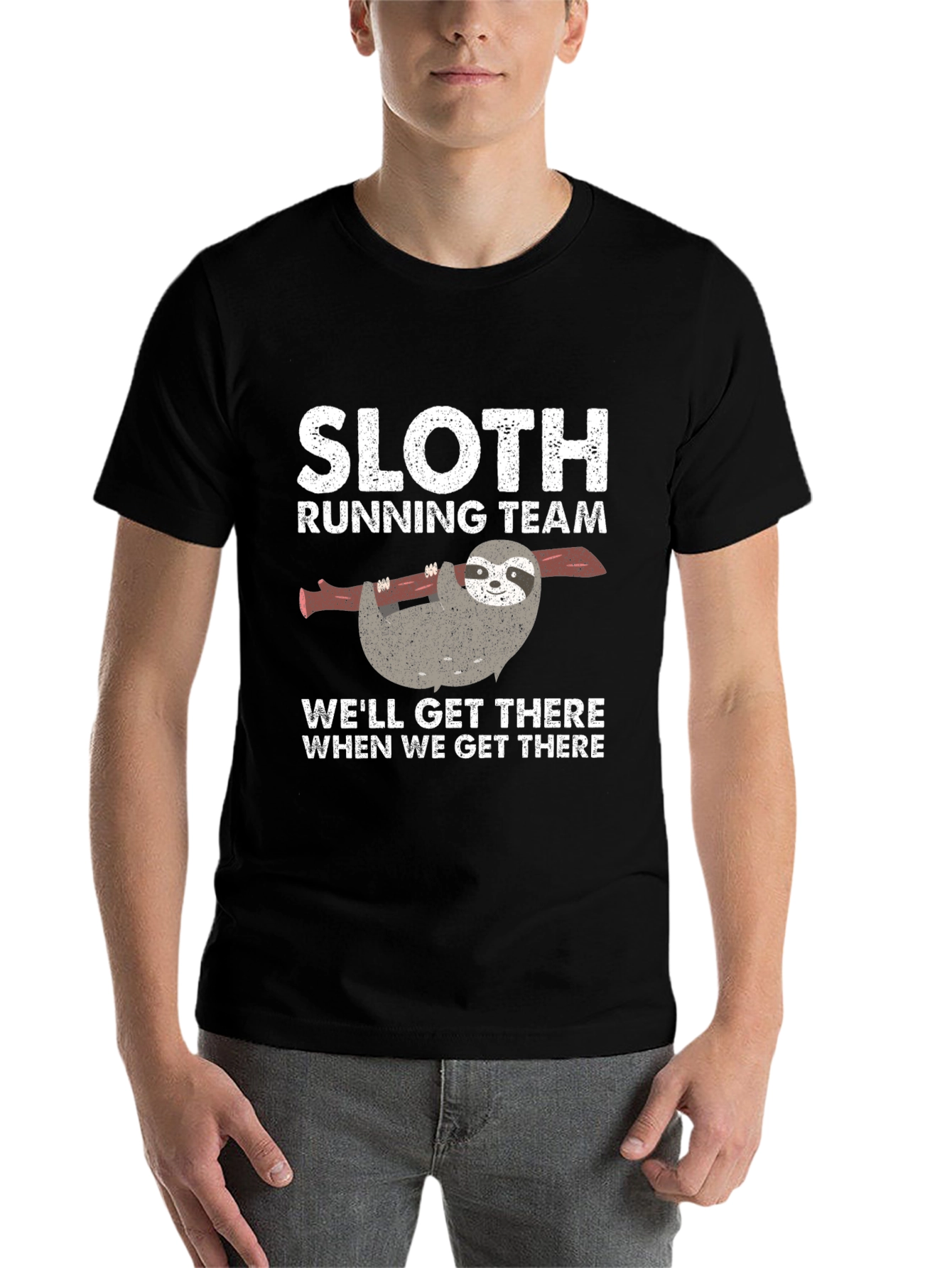 Black Sloth Running Team Graphic Tee view 7