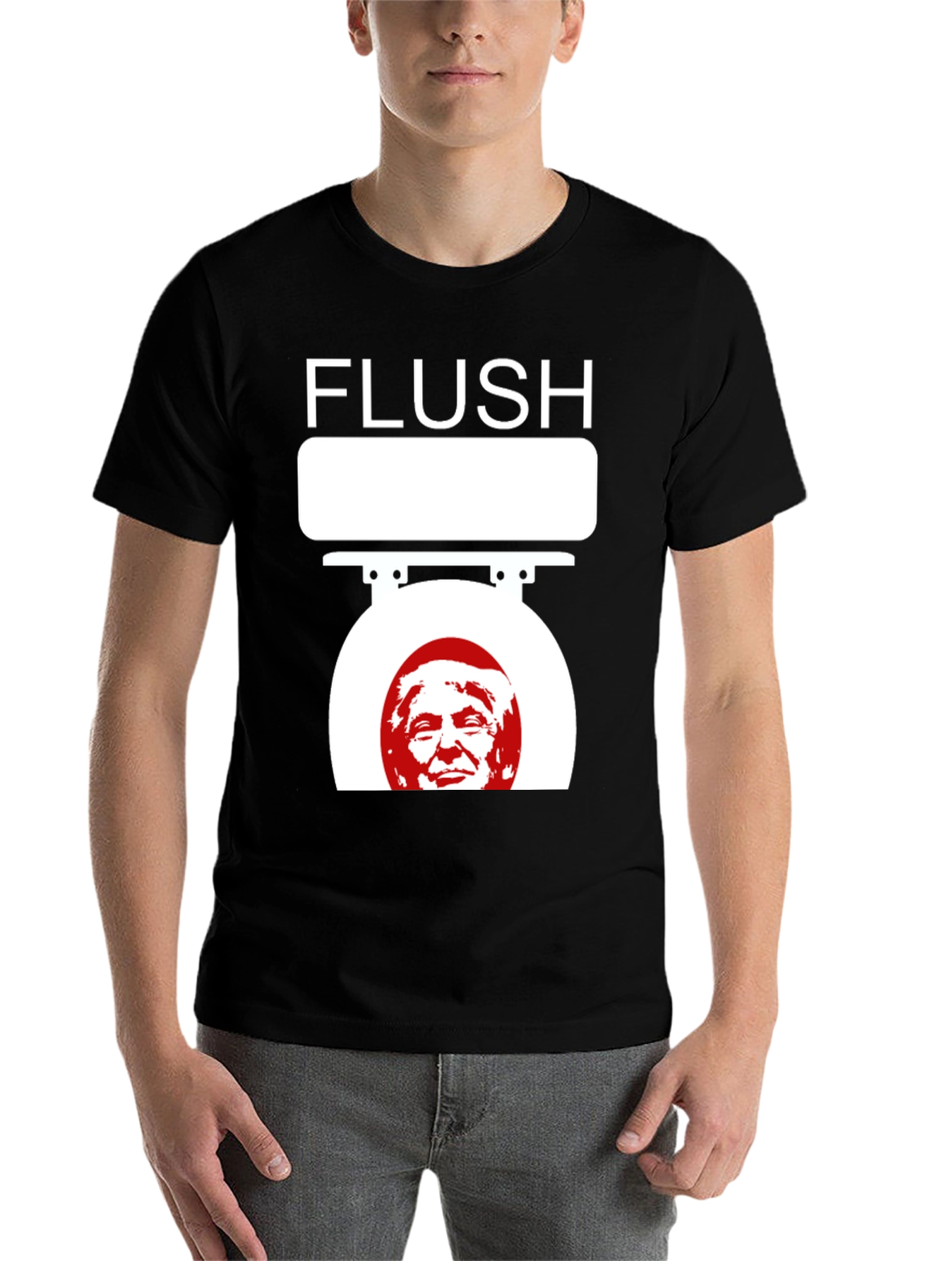 Black Flush Trump Novelty Graphic T-Shirt view 7