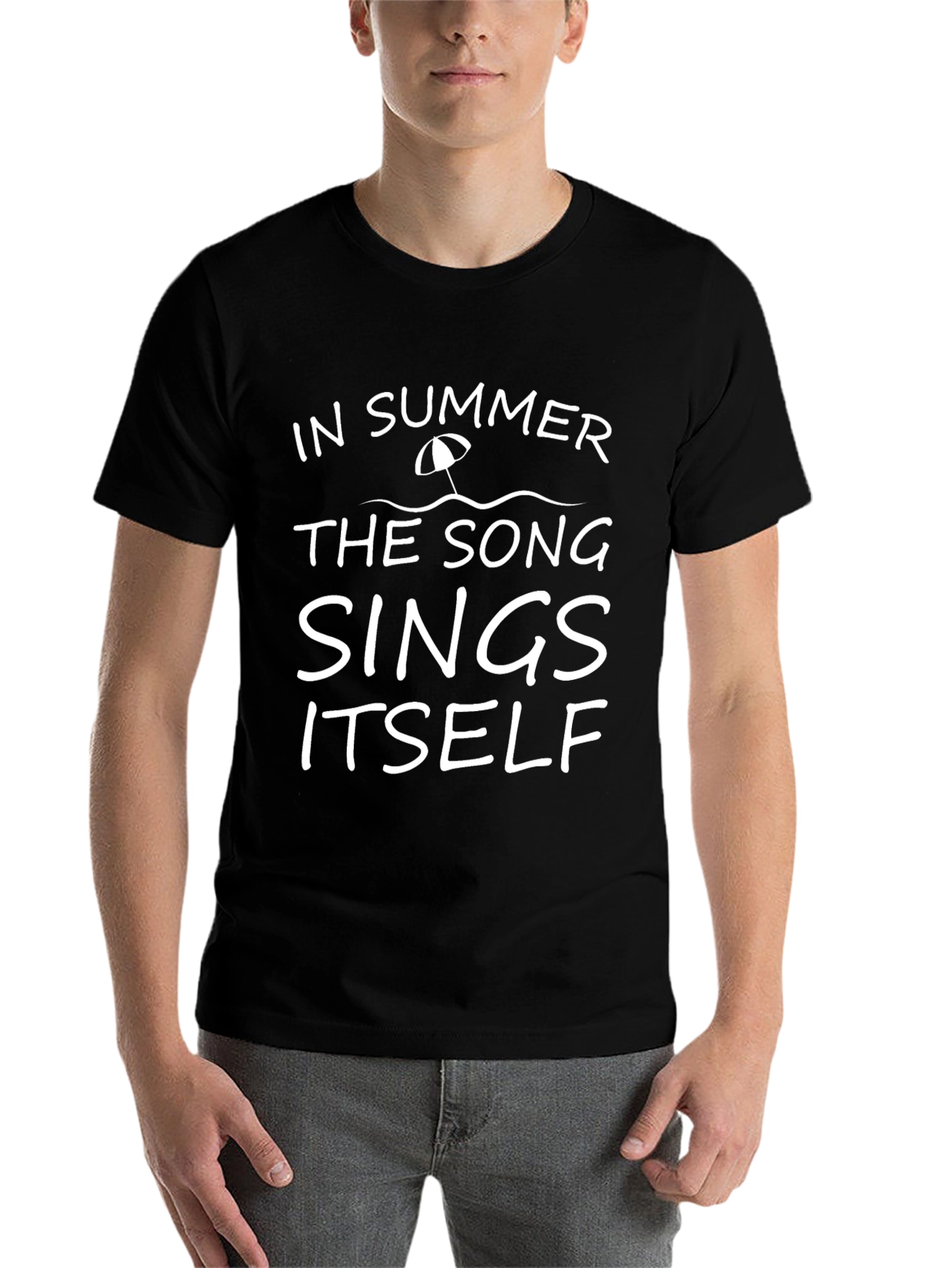 Black Summer Song Graphic Tee - Black Cotton T-Shirt view 7