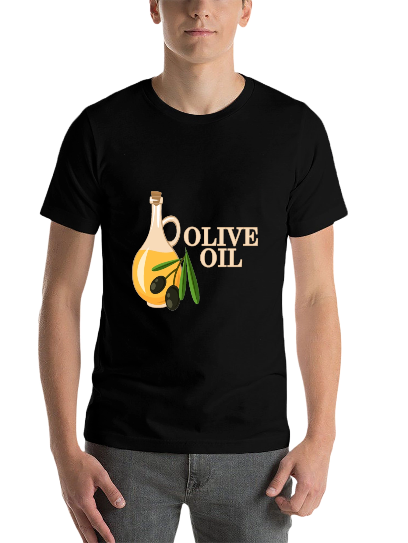 Black Olive Oil Graphic T-Shirt - Soft Cotton Blend view 7