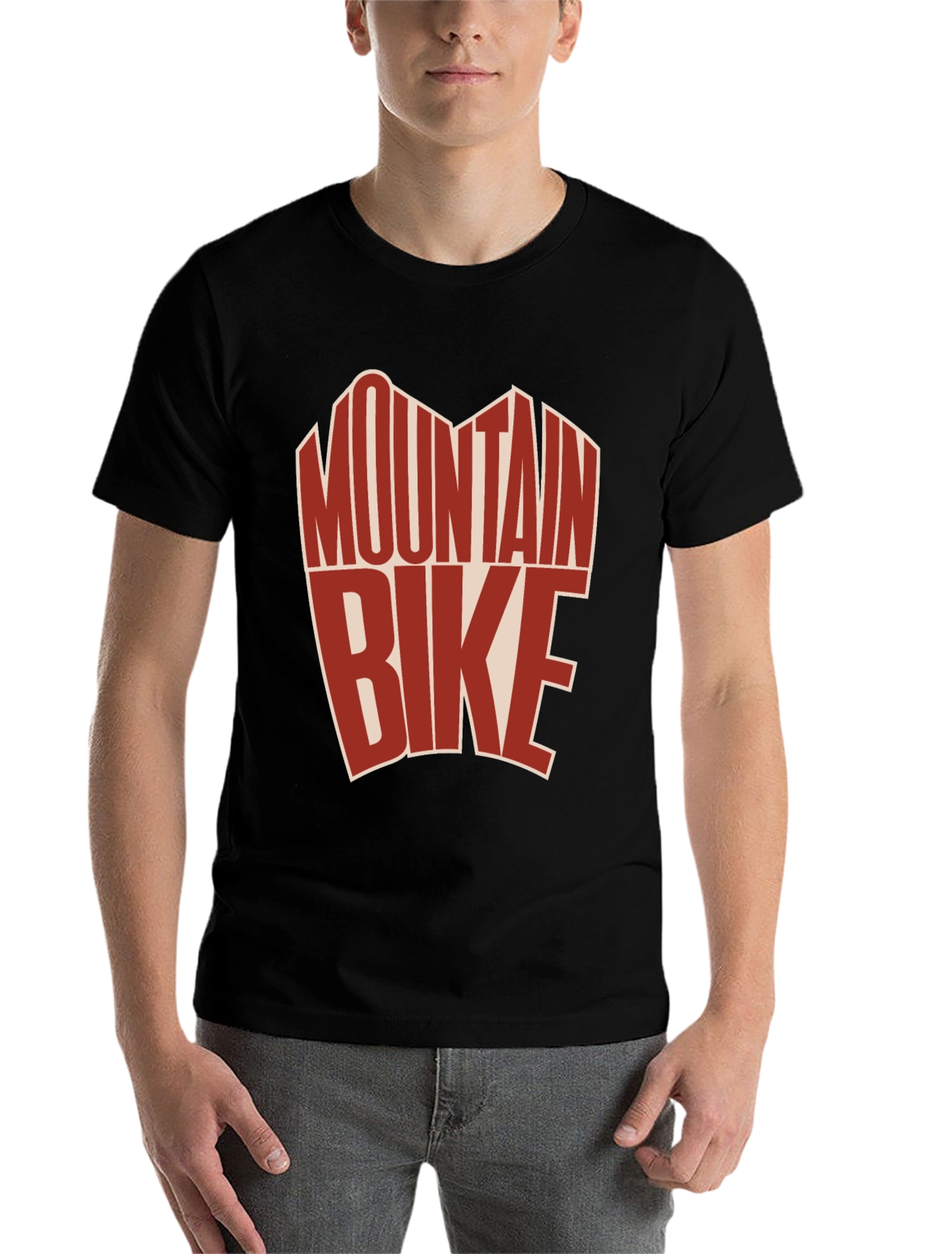 Black Mountain Bike Graphic Tee - Black Cotton T-Shirt view 7