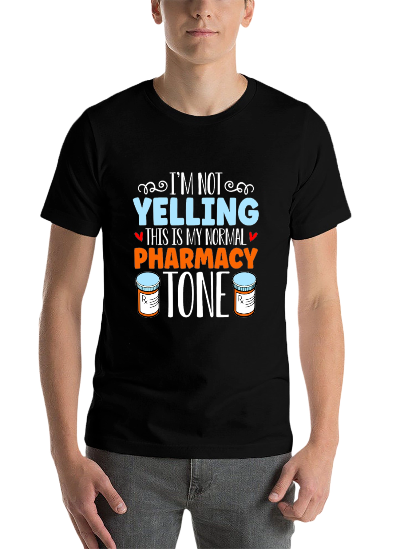 Black Pharmacy Tone T-Shirt - Normal Voice Graphic Tee view 7
