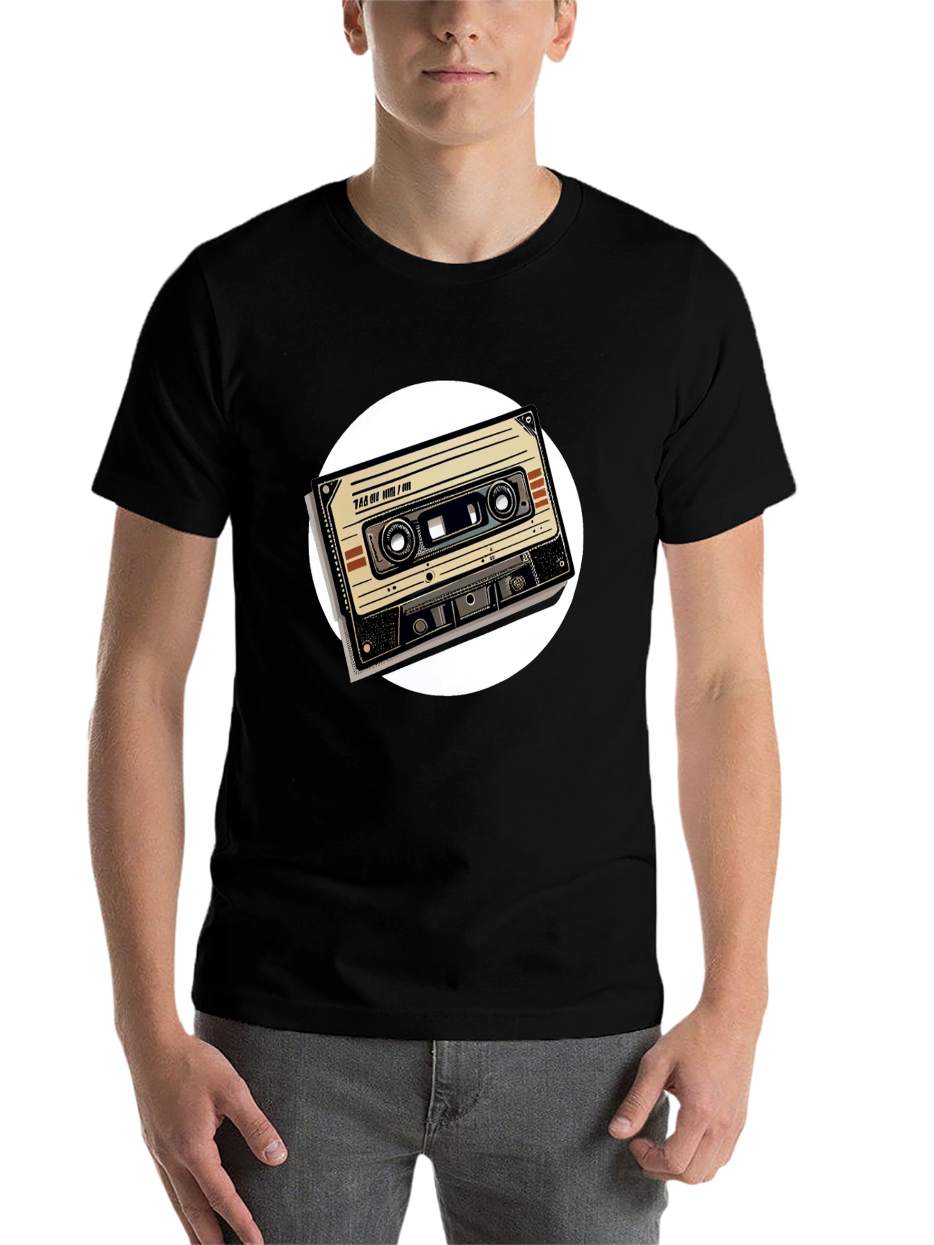 Black Retro Cassette Tape Graphic Tee - Black view 7