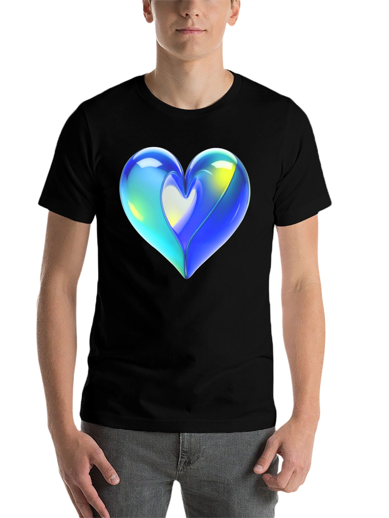 Black Heart Graphic Black T-Shirt view 7