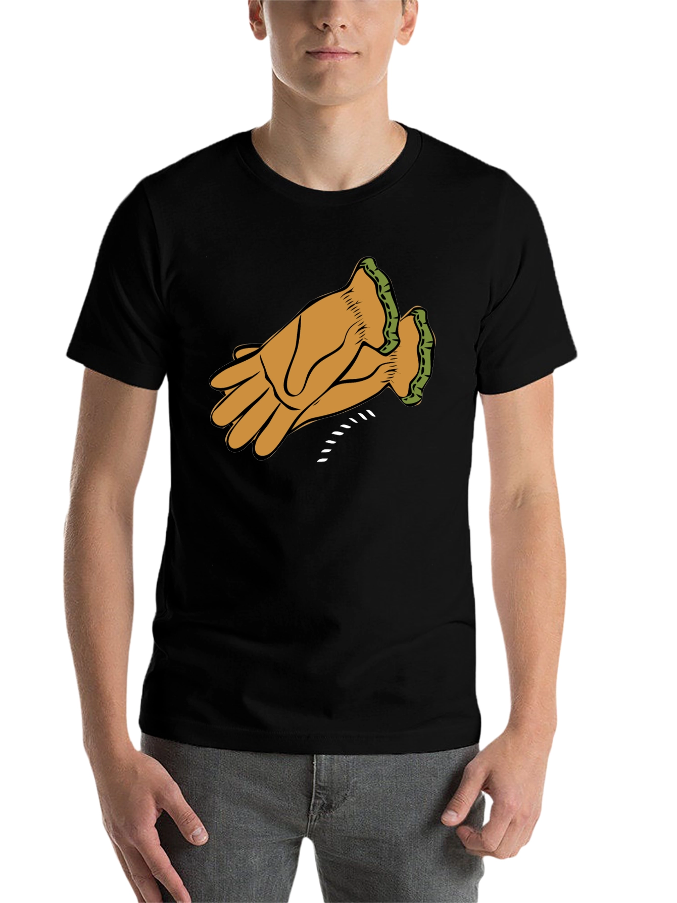 Black Leather Glove Graphic Tee - Black view 7