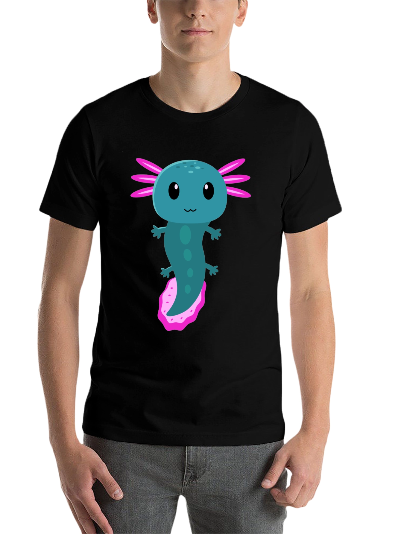 Black Axolotl Graphic Tee - Cute Amphibian T-Shirt view 7