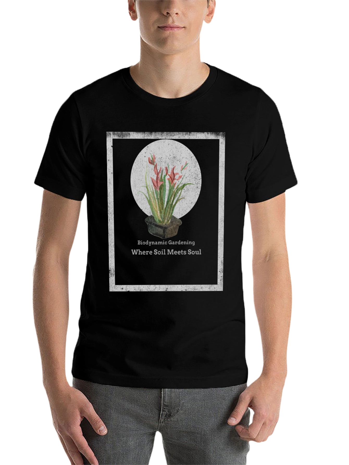 Black Biodynamic Gardening T-Shirt: Soil Meets Soul view 7