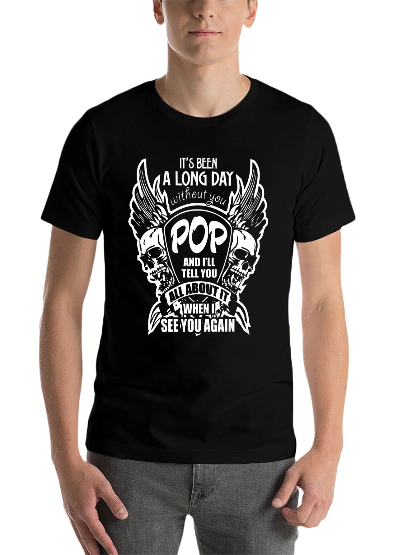 Black It's Been A Long Day Without You Pop T-Shirt view 7