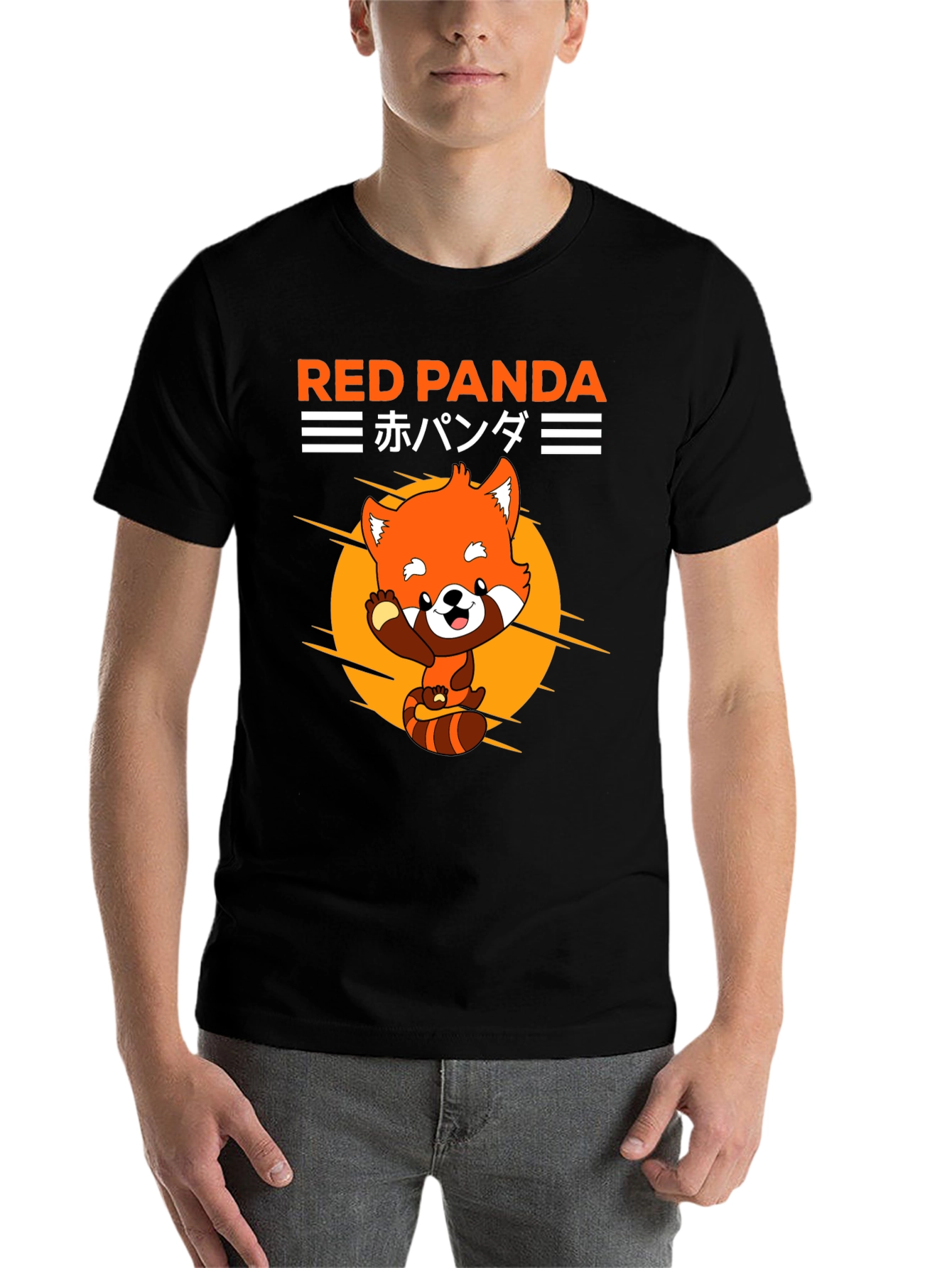 Black Red Panda Graphic Tee - Cute Anime Style view 7