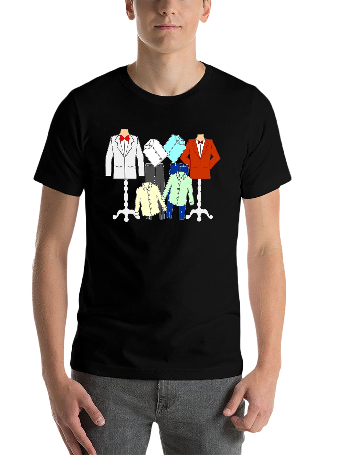 Black Stylish Clothing Rack Graphic T-Shirt view 7