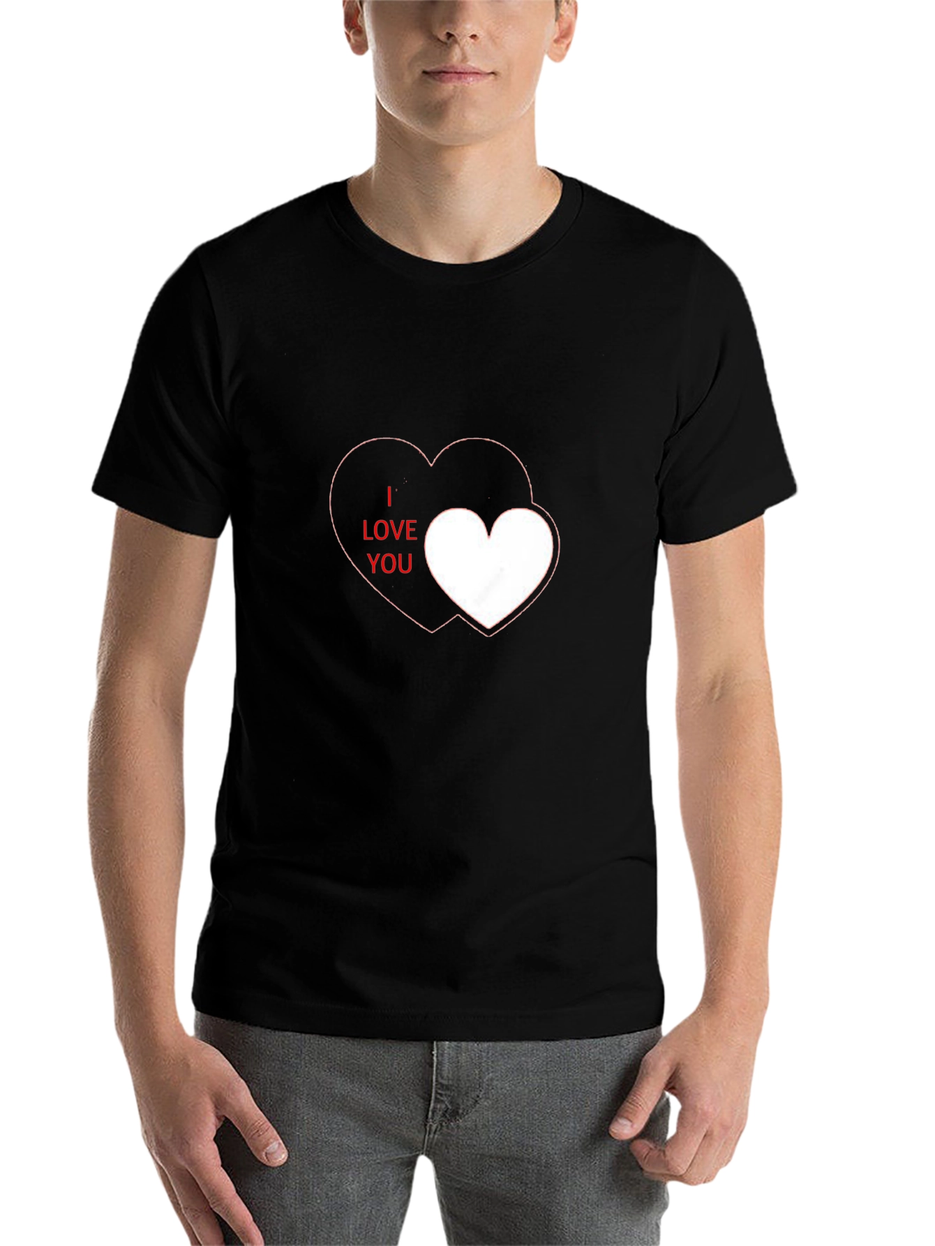 Black I Love You Heart Graphic Tee - Black view 7