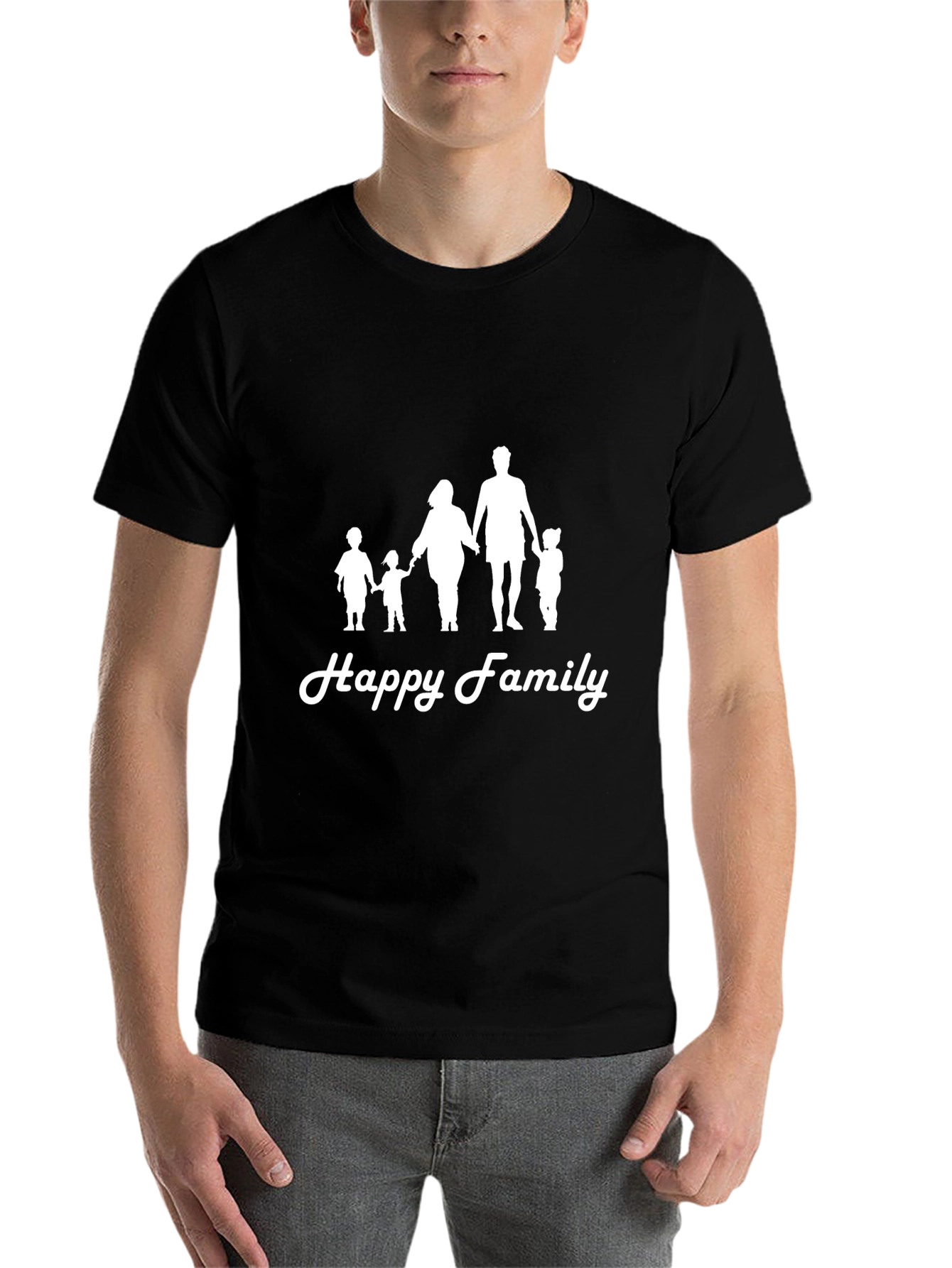 Black Happy Family Black Graphic Tee view 7
