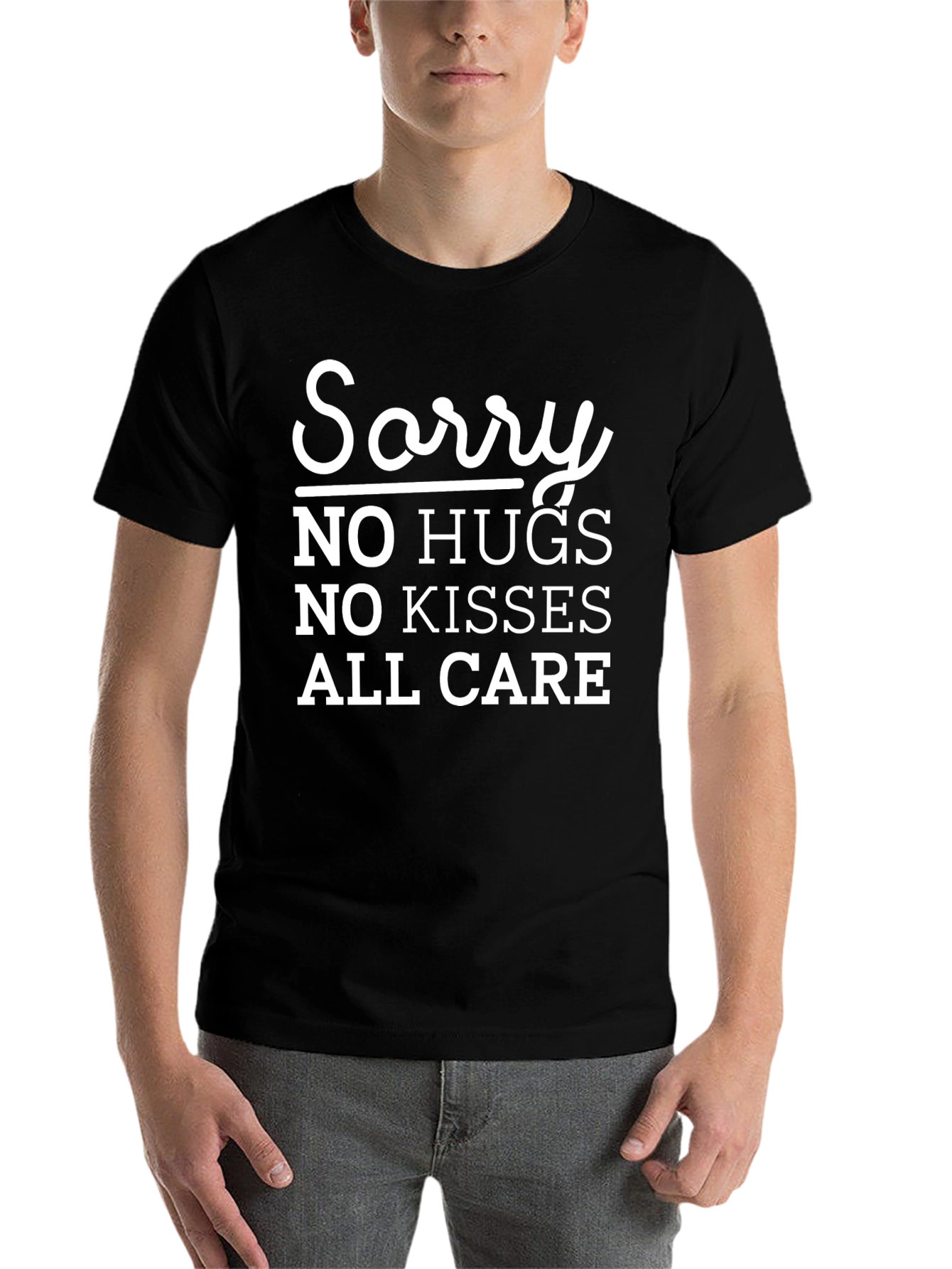 Black Sorry No Hugs T-Shirt: Funny Novelty Tee view 7
