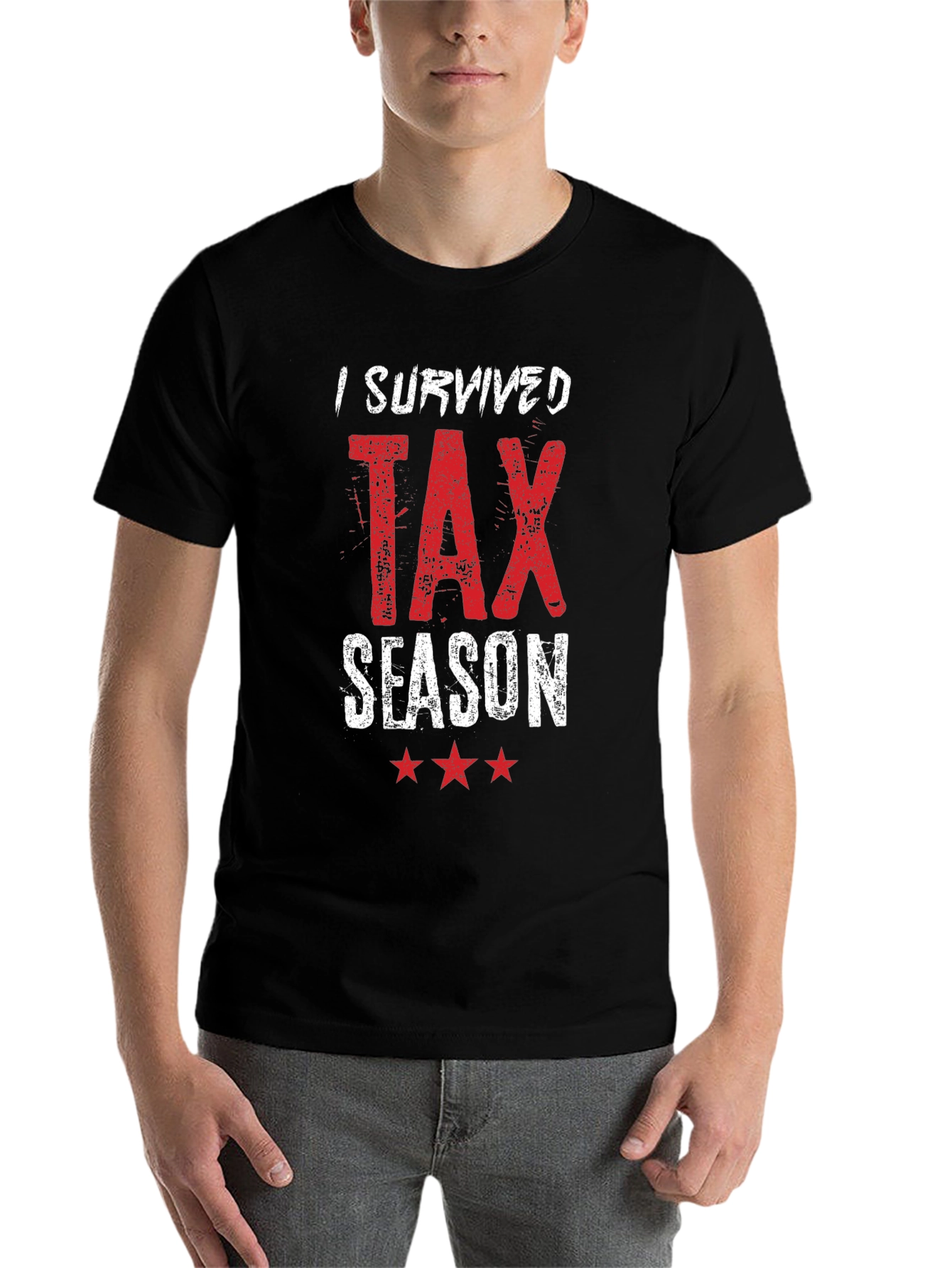 Black I Survived Tax Season T-Shirt - Black view 7