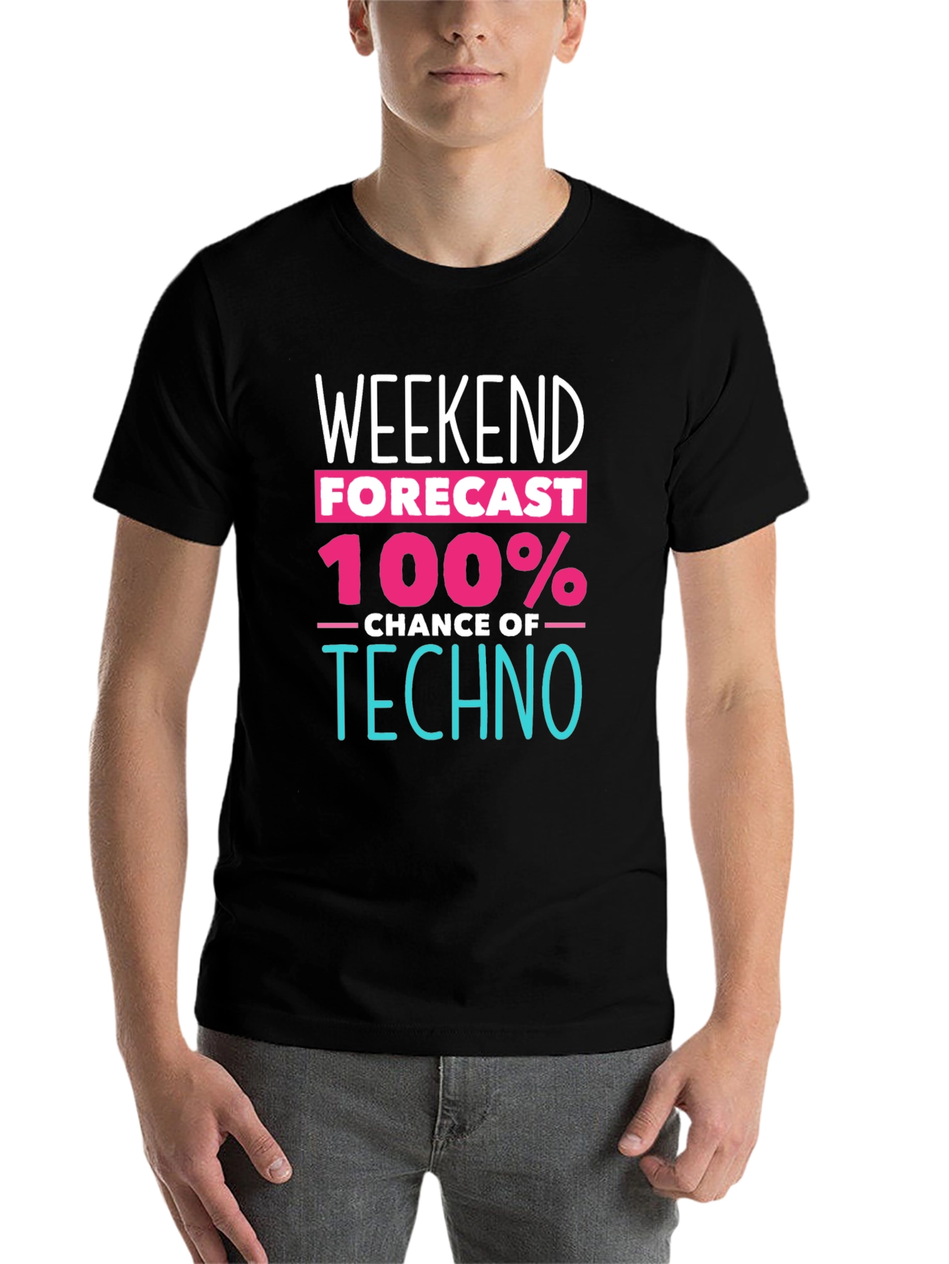 Black Weekend Forecast Techno Music T-Shirt view 7