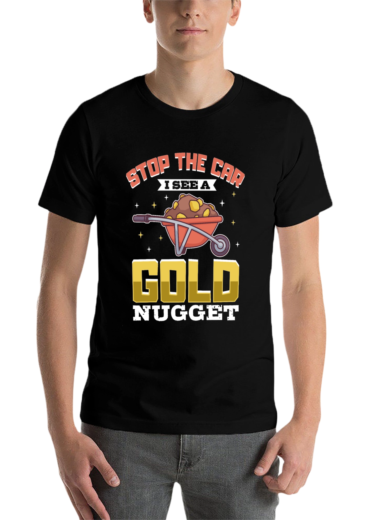 Black Gold Nugget T-Shirt: Stop The Car! view 7