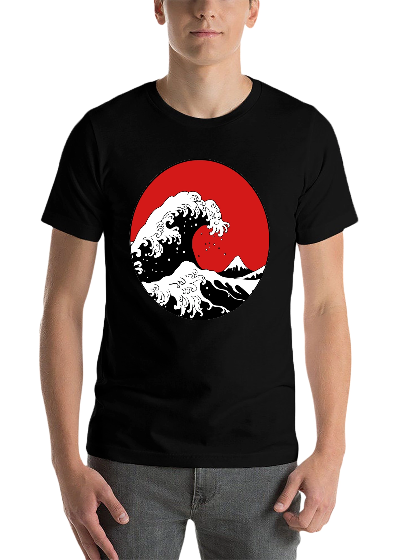 Black Great Wave Graphic Tee -  Classic Japanese Art view 7