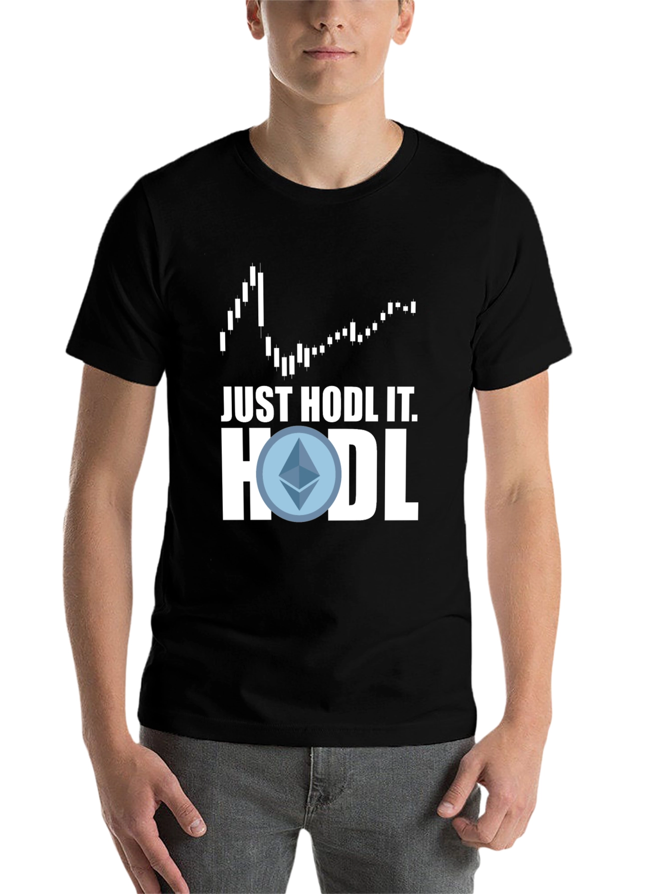 Black Just Hodl It! Crypto Tee view 7
